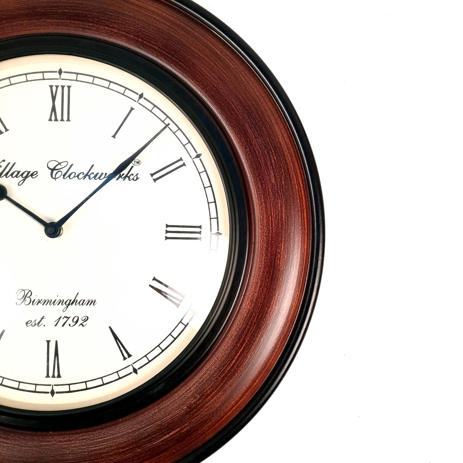 Wall Clock With Premium Wood Finish | Wall Mount Analogue Clock Antique - For Home, Living Room, Bedroom, Hall & Office Decor | Wedding & Housewarming Gift - 18 Inch - Apkamart