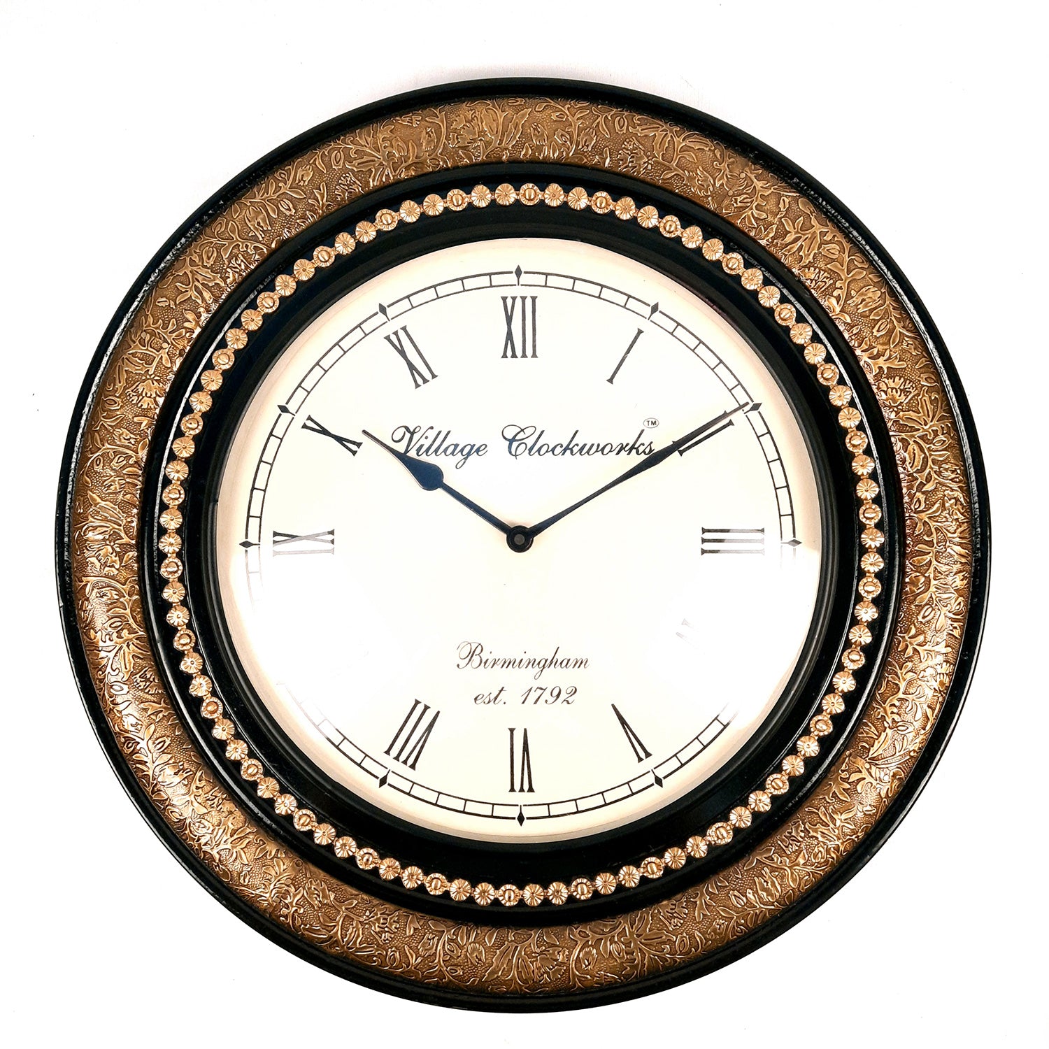 Wall Clock Vintage | Wall Mount Clock With Premium Finish & Brass Work - For Home, Office, Bedroom, Hall Decor & Gifts | Wedding & Housewarming Gift -18 inch - Apkamart