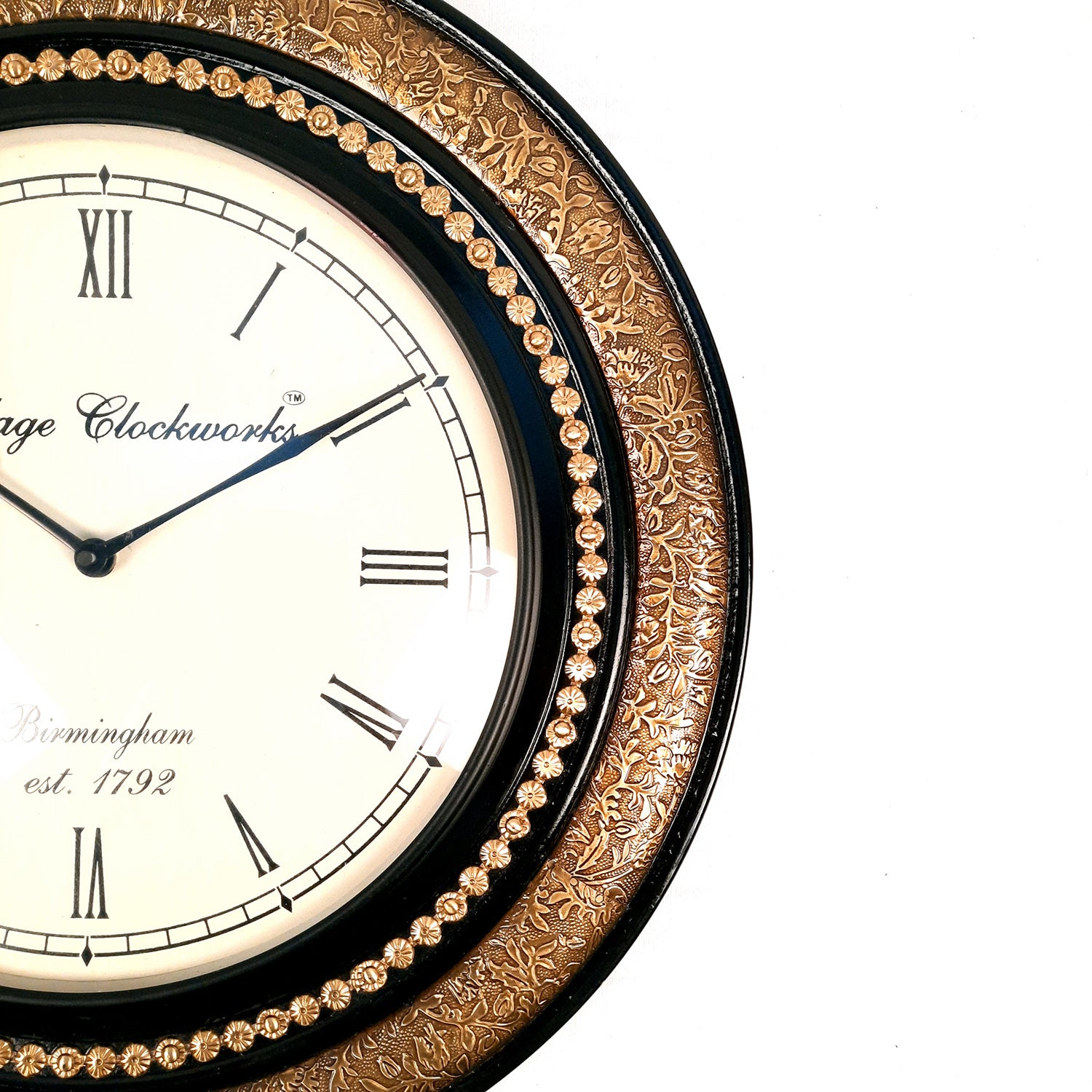 Wall Clock Vintage | Wall Mount Clock With Premium Finish & Brass Work - For Home, Office, Bedroom, Hall Decor & Gifts | Wedding & Housewarming Gift -18 inch - Apkamart