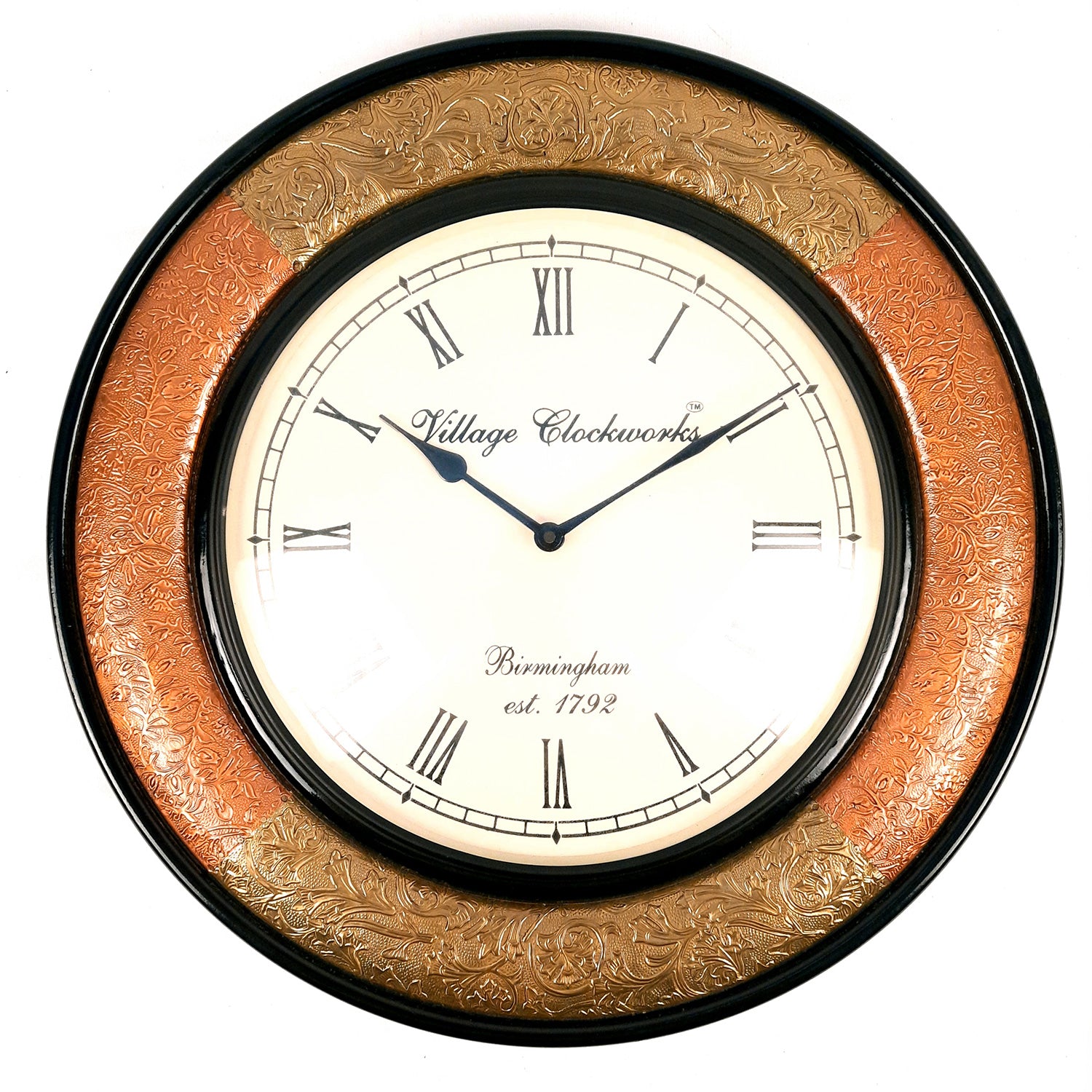 Wall Clock for Home | Wall Mount Analogue Clock Antique - For Living Room, Bedroom, Hall, Office Decor & Gift- 18 Inch - Apkamart