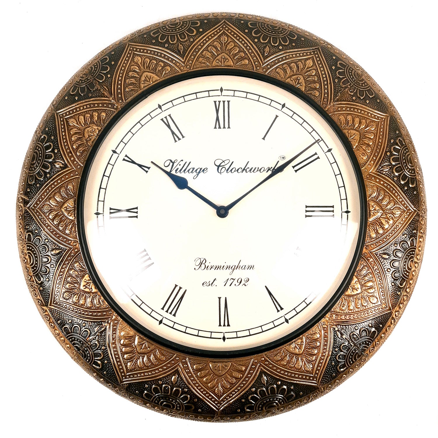 Wall Clock Vintage for Living Room | Wall Mount Clock Antique With Roman Numbers - For Home, Office, Bedroom, Hall Decor & Gifts - 18 inch - Apkamart