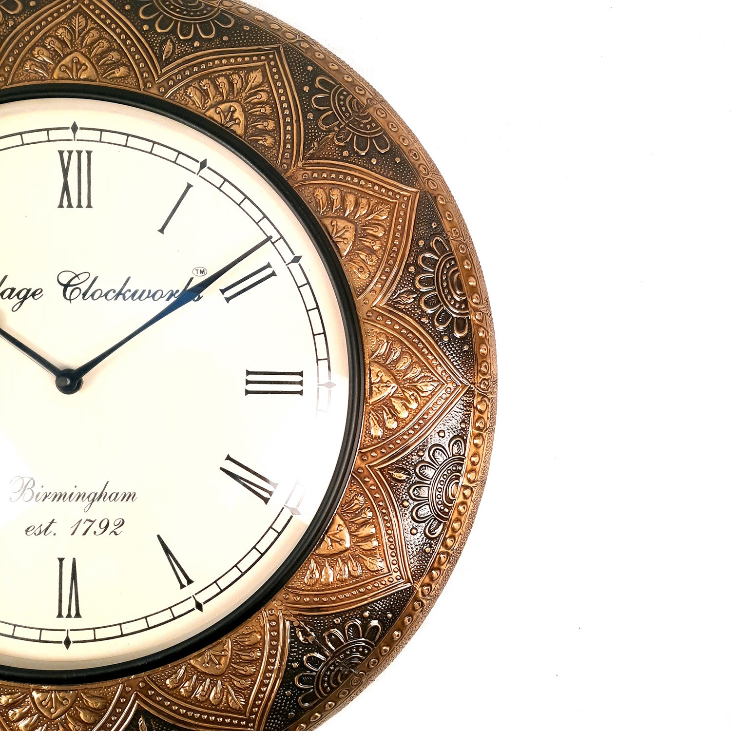 Wall Clock Vintage for Living Room | Wall Mount Clock Antique With Roman Numbers - For Home, Office, Bedroom, Hall Decor & Gifts - 18 inch - Apkamart