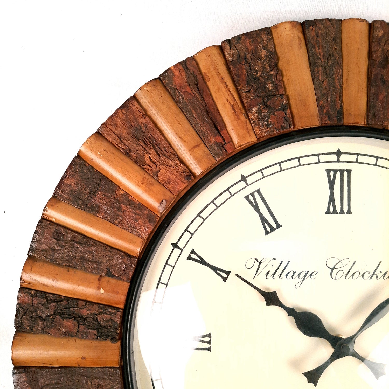 Wall Clock Wooden | Hanging Analogue Clock With Antique Brass Work - For Home, Living Room, Bedroom, Office & Hall Decoration | Wedding & Housewarming Gift - 18 Inch - Apkamart