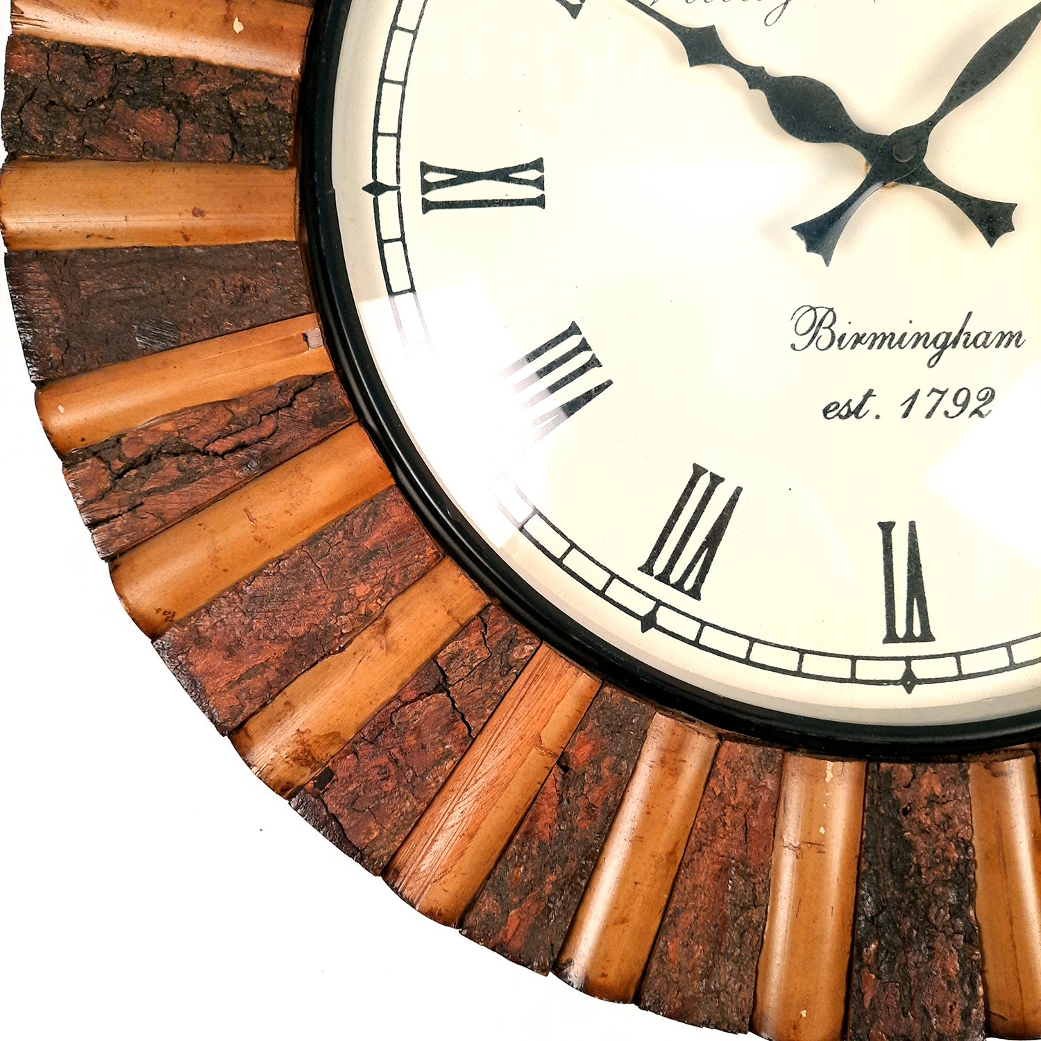 Wall Clock Wooden | Hanging Analogue Clock With Antique Brass Work - For Home, Living Room, Bedroom, Office & Hall Decoration | Wedding & Housewarming Gift - 18 Inch - Apkamart