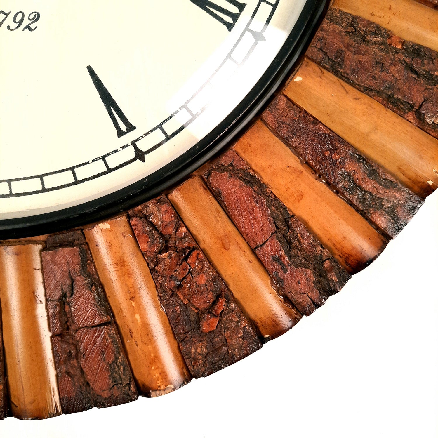 Wall Clock Wooden | Hanging Analogue Clock With Antique Brass Work - For Home, Living Room, Bedroom, Office & Hall Decoration | Wedding & Housewarming Gift - 18 Inch - Apkamart