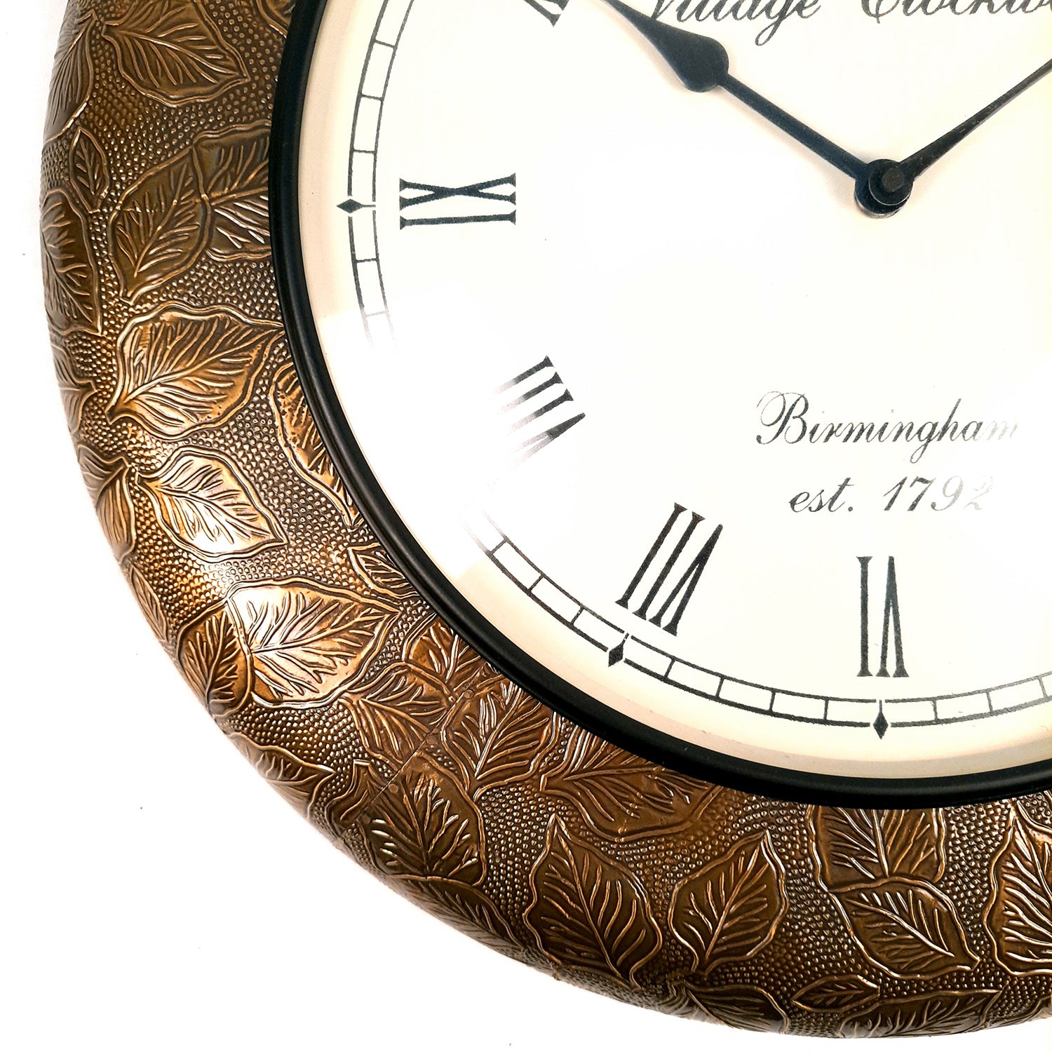 Wall Clock Wooden for Home | Wall Mount Analogue Clock Antique - For Home, Living Room, Bedroom, Hall Decor | Wedding & Housewarming Gift -18 Inch - Apkamart