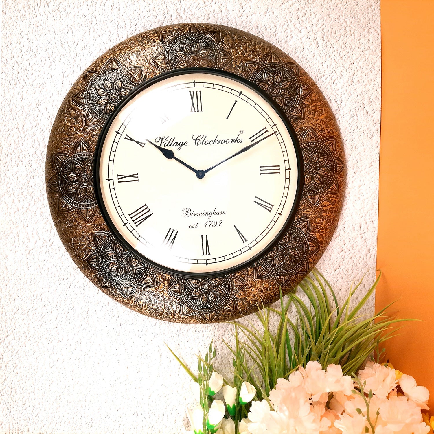 Wall Clock | Antique Clock Wall Mount - For Home, Living Room, Bedroom, Office & Hall Decoration | Wedding & Housewarming Gift - 18 Inch - Apkamart