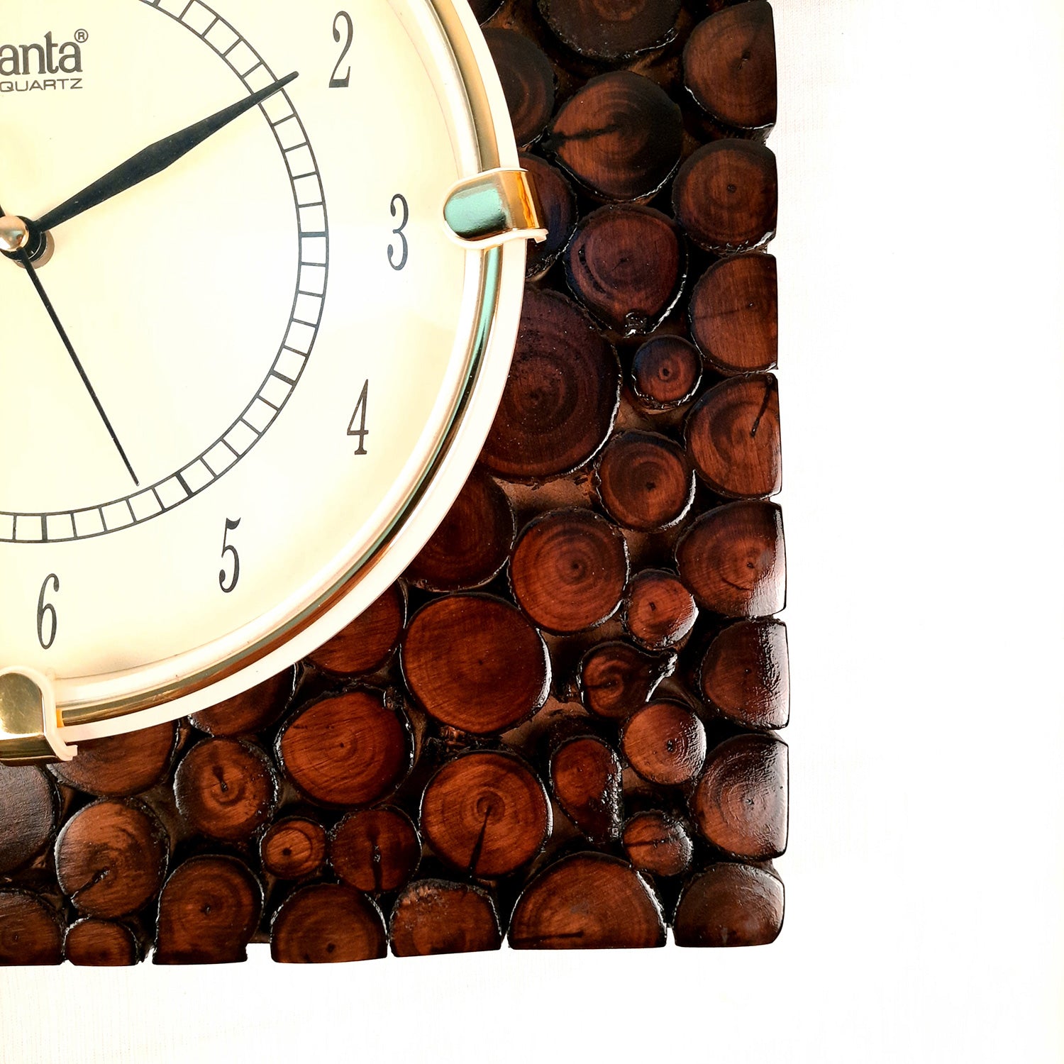 Wooden Wall Clock With Natural Wood Finish | Antique Clock Wall Mount - For Home, Living Room, Bedroom, Office & Hall Decoration | Wedding & Housewarming Gift - 12 Inch - Apkamart