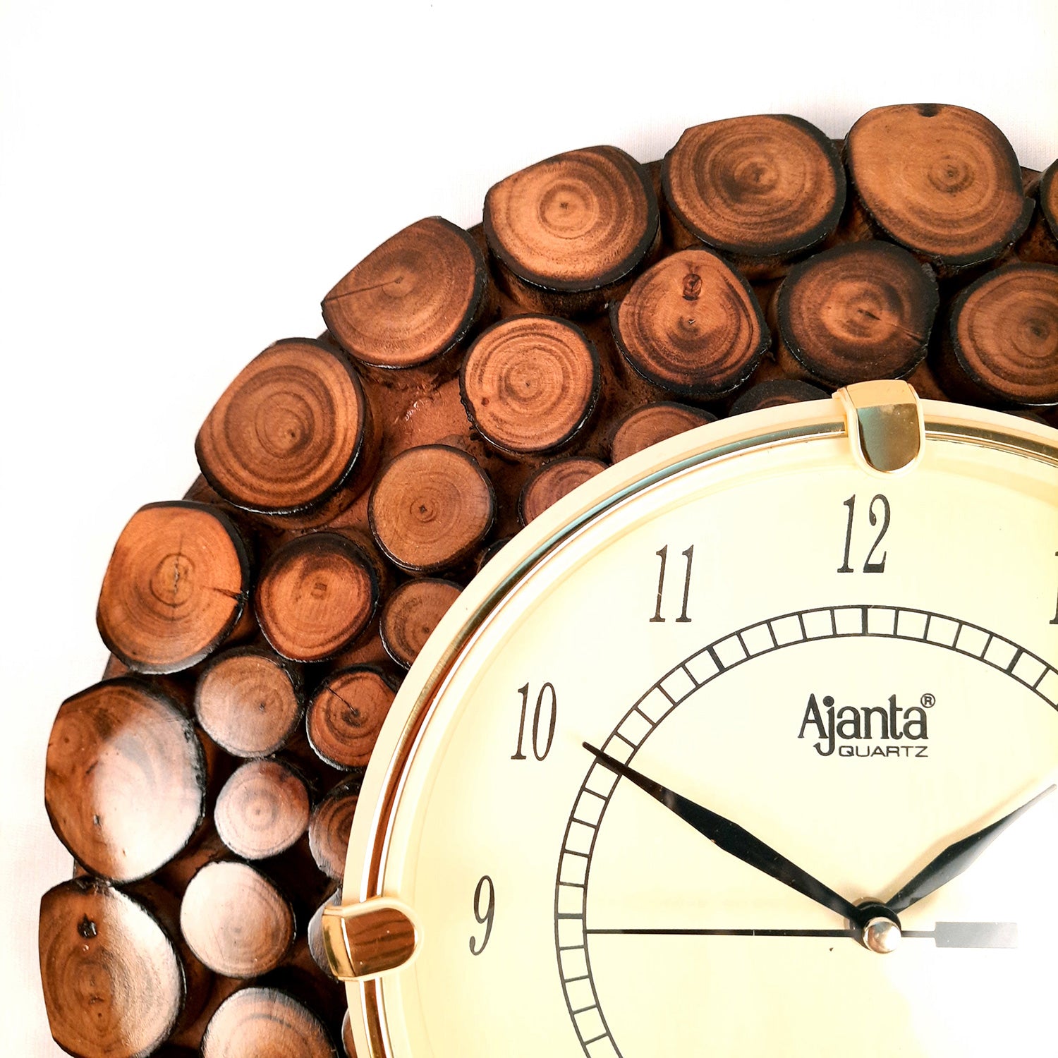 Antique Wall Clock | Analogue Clock With Natural Wood Finish - For Home, Living Room, Bedroom, Hall Decor | Wedding & Housewarming Gift -11 Inch - Apkamart