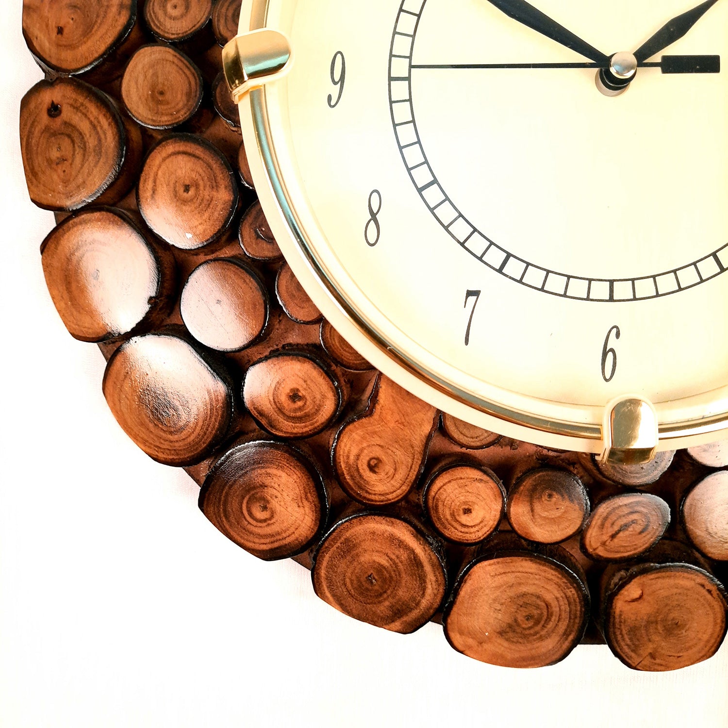 Antique Wall Clock | Analogue Clock With Natural Wood Finish - For Home, Living Room, Bedroom, Hall Decor | Wedding & Housewarming Gift -11 Inch - Apkamart