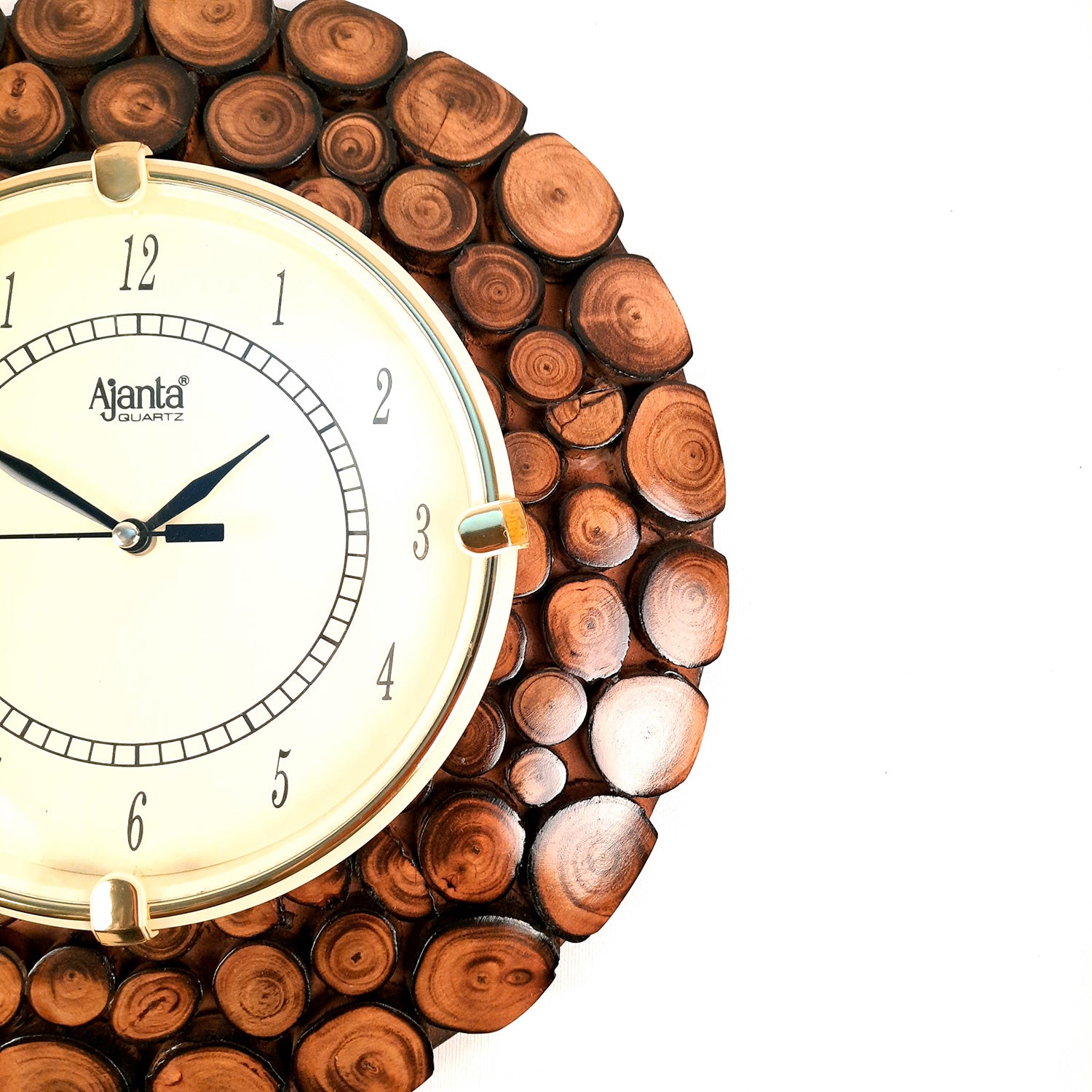 Antique Wall Clock | Analogue Clock With Natural Wood Finish - For Home, Living Room, Bedroom, Hall Decor | Wedding & Housewarming Gift -11 Inch - Apkamart