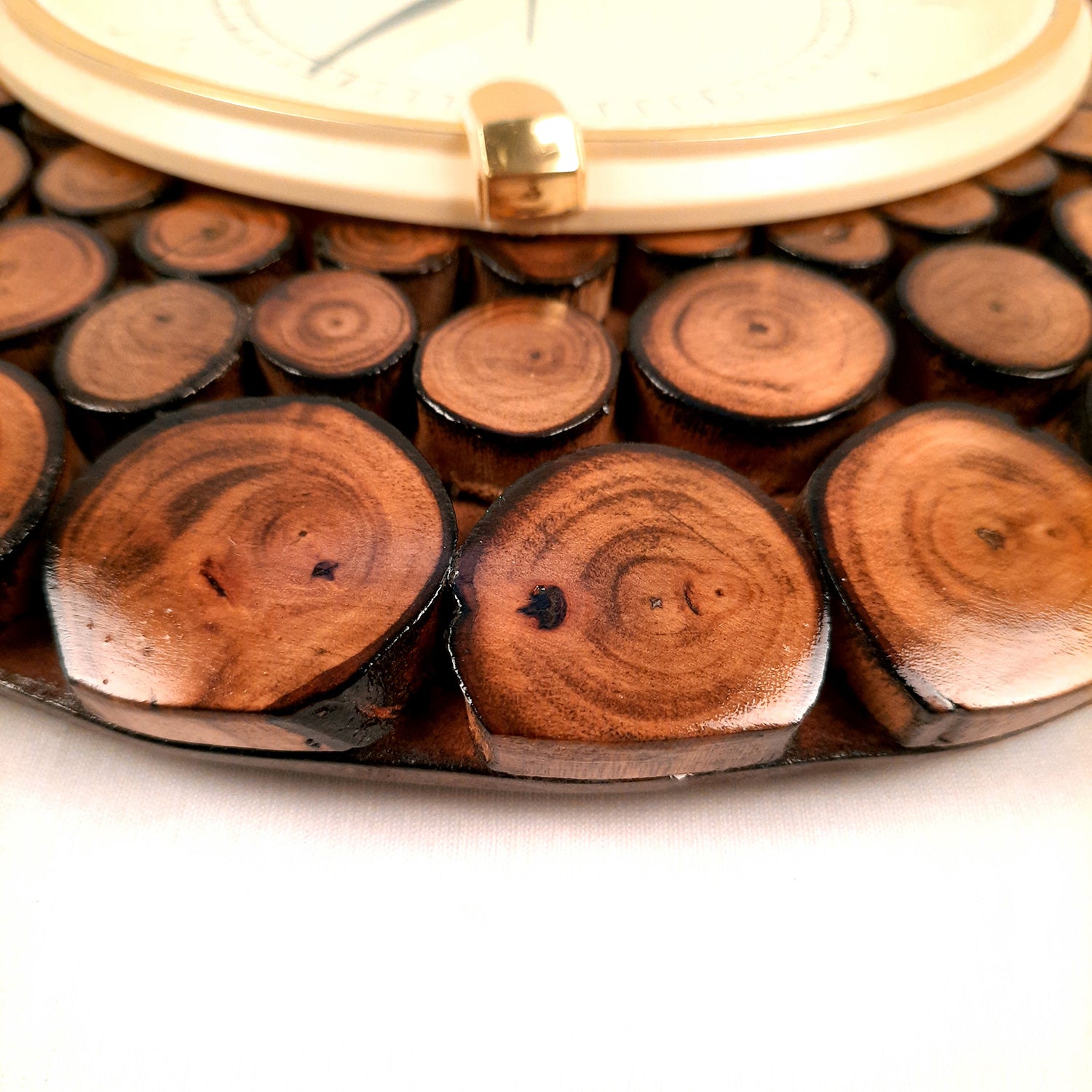 Antique Wall Clock | Analogue Clock With Natural Wood Finish - For Home, Living Room, Bedroom, Hall Decor | Wedding & Housewarming Gift -11 Inch - Apkamart