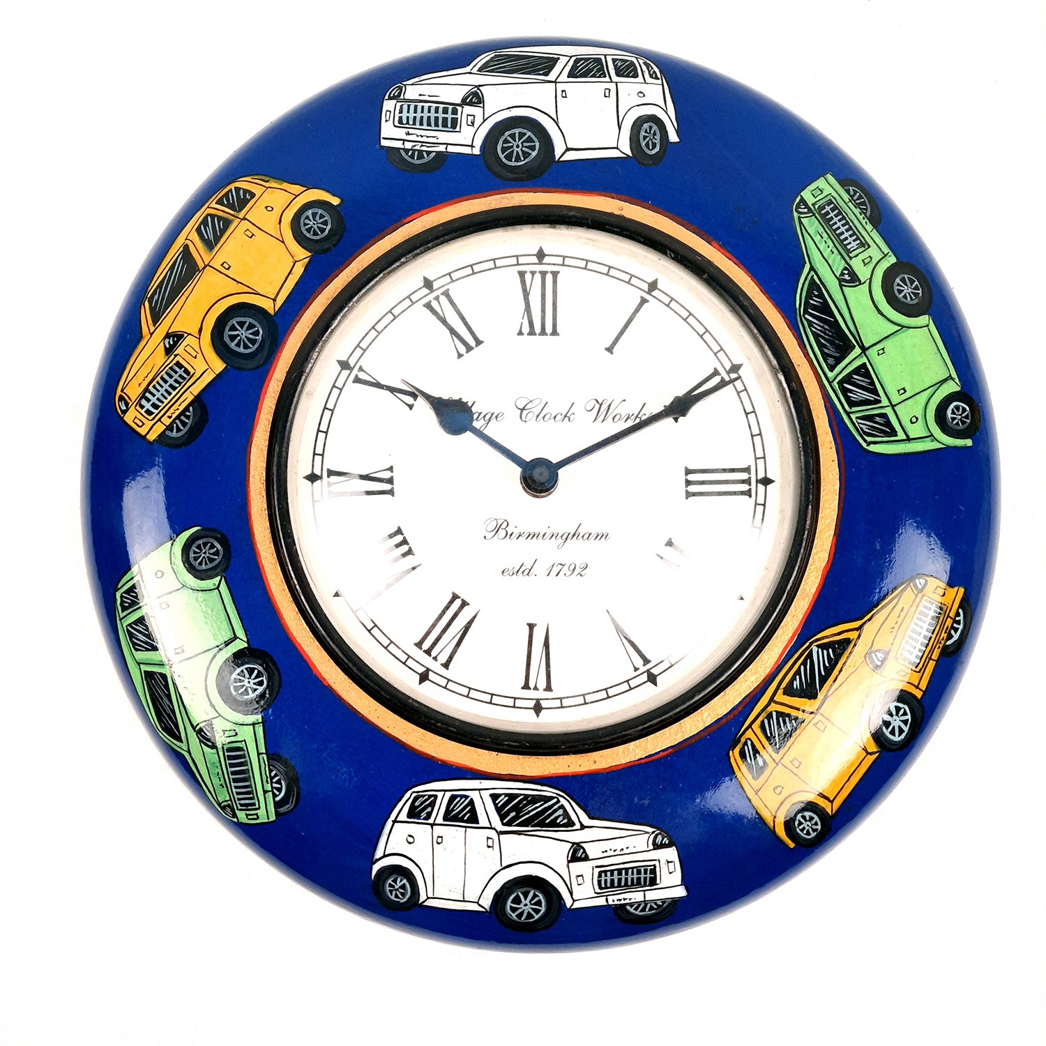 Wall Clock | Wooden Clock Wall Mount - Car Design - For Kids Room, Home, Living Room & Hall Decoration | Birthday Gift for Children- 11 Inch - Apkamart