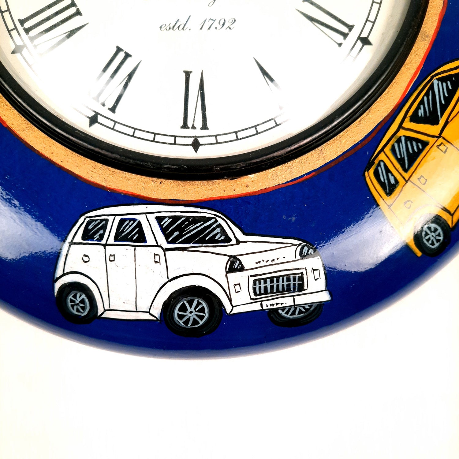 Wall Clock | Wooden Clock Wall Mount - Car Design - For Kids Room, Home, Living Room & Hall Decoration | Birthday Gift for Children- 11 Inch - Apkamart