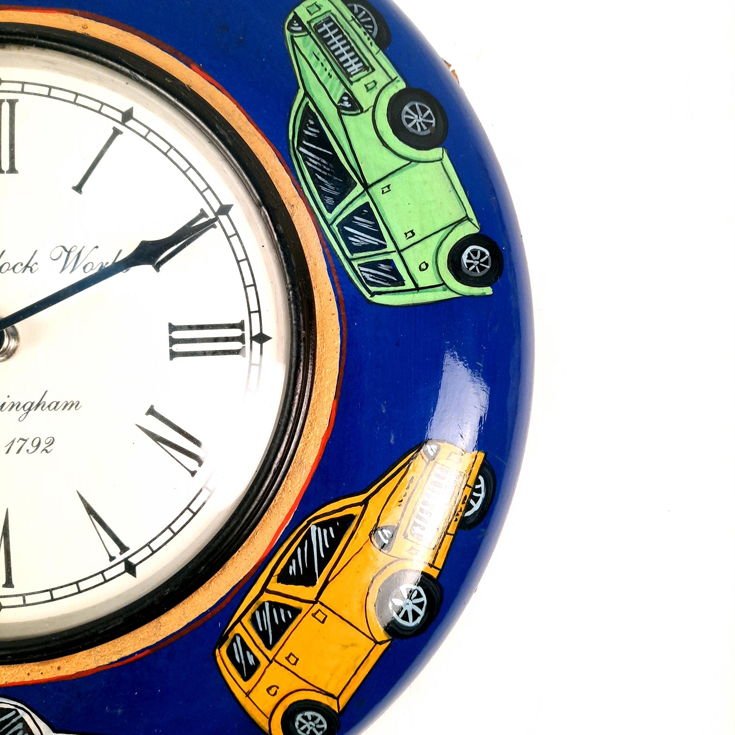 Wall Clock | Wooden Clock Wall Mount - Car Design - For Kids Room, Home, Living Room & Hall Decoration | Birthday Gift for Children- 11 Inch - Apkamart