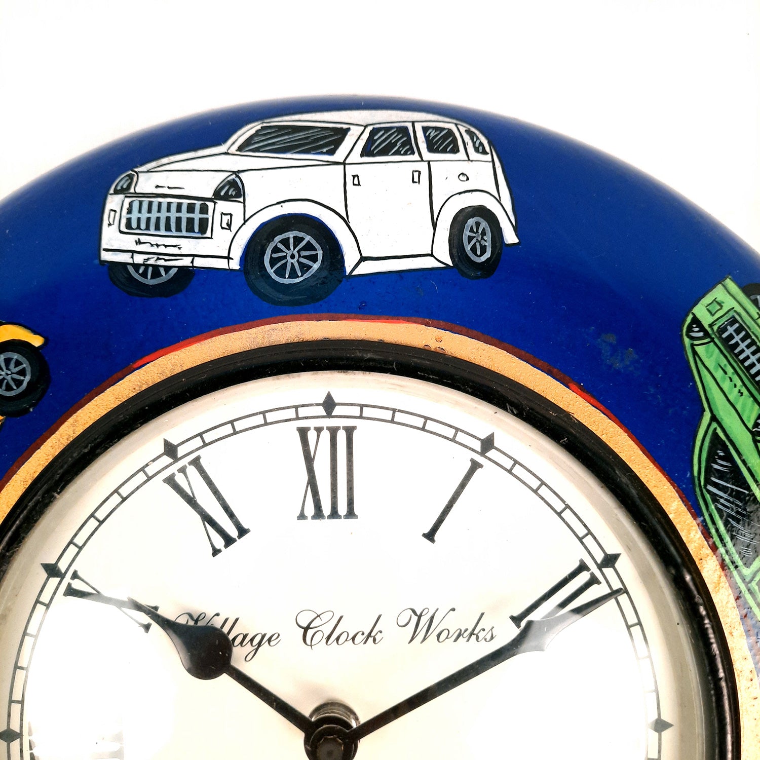 Wall Clock | Wooden Clock Wall Mount - Car Design - For Kids Room, Home, Living Room & Hall Decoration | Birthday Gift for Children- 11 Inch - Apkamart