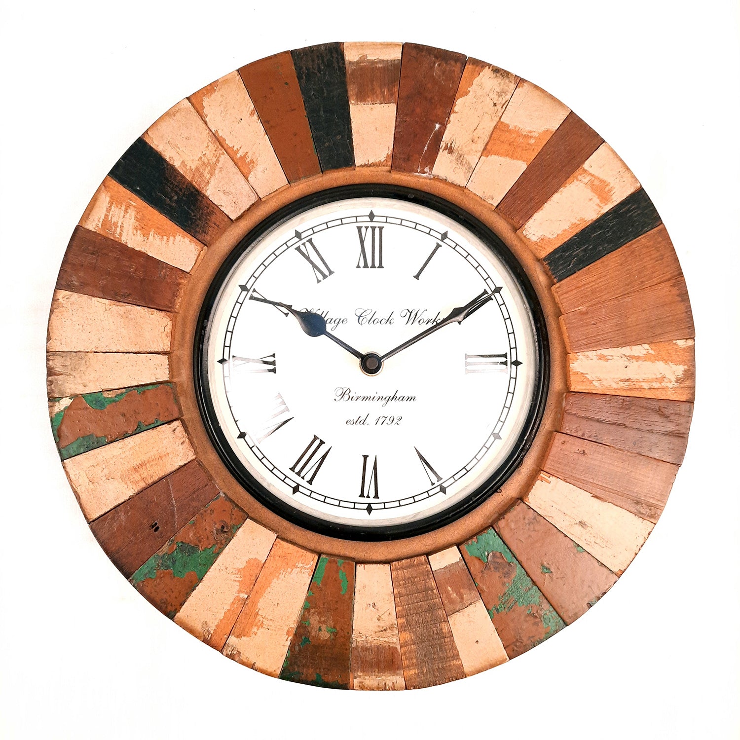 Wall Clock | Antique Clock Wall Mount With Rustic Look - For Home, Living Room, Bedroom, Office, Hall Decoration & Gift - 12 inch - Apkamart