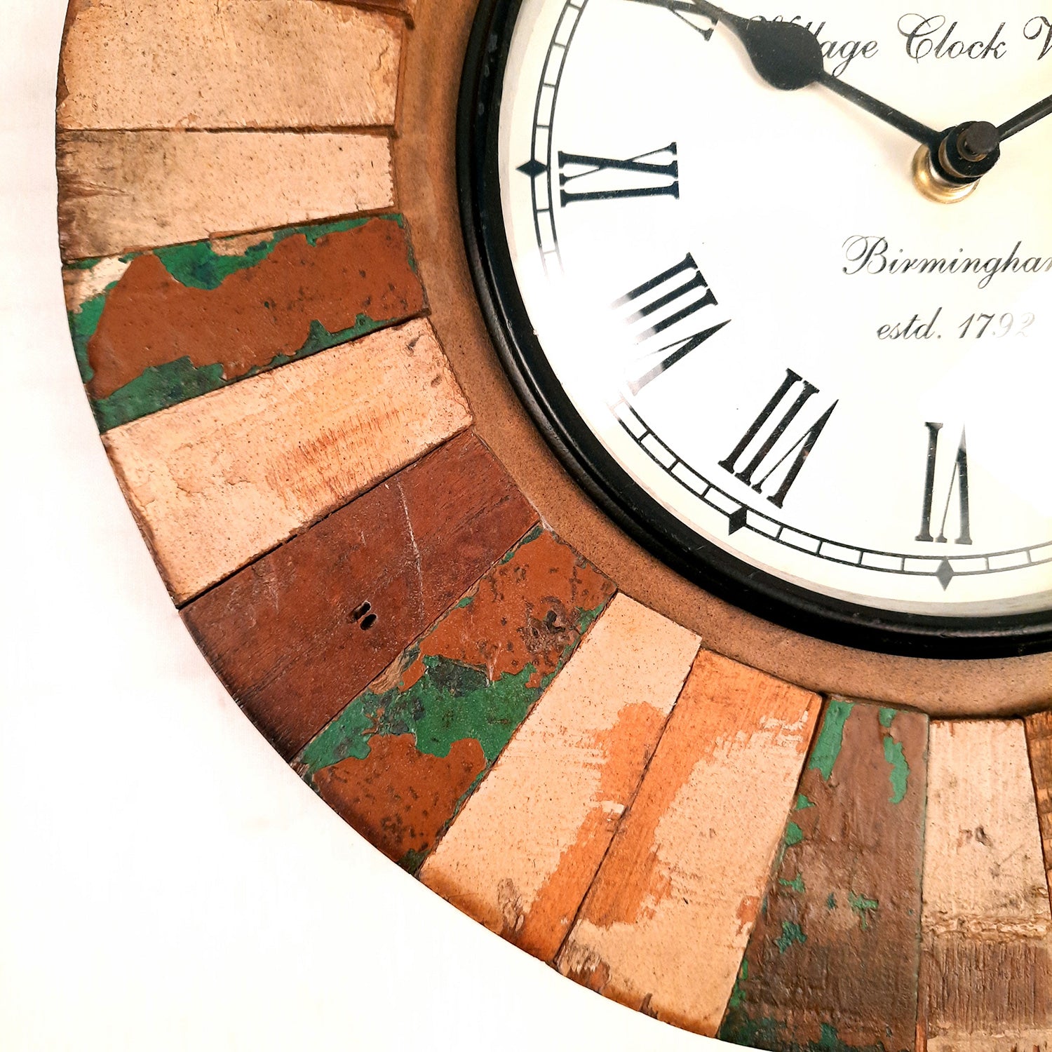 Wall Clock | Antique Clock Wall Mount With Rustic Look - For Home, Living Room, Bedroom, Office, Hall Decoration & Gift - 12 inch - Apkamart