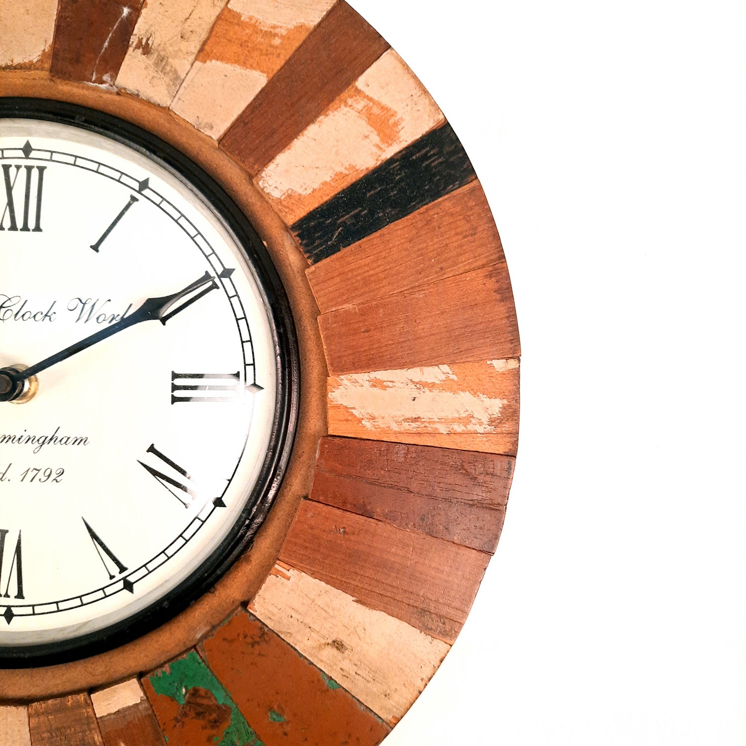 Wall Clock | Antique Clock Wall Mount With Rustic Look - For Home, Living Room, Bedroom, Office, Hall Decoration & Gift - 12 inch - Apkamart