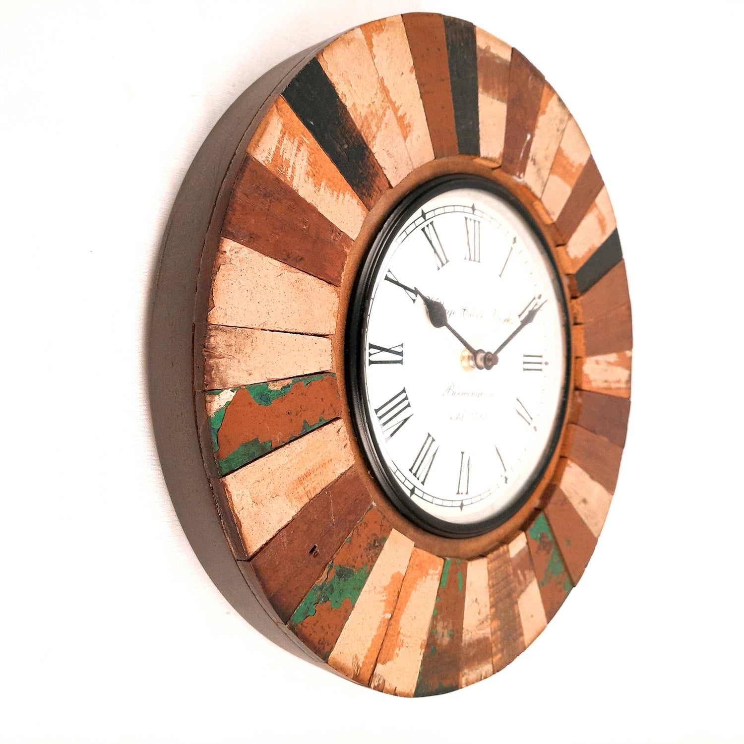 Wall Clock | Antique Clock Wall Mount With Rustic Look - For Home, Living Room, Bedroom, Office, Hall Decoration & Gift - 12 inch - Apkamart