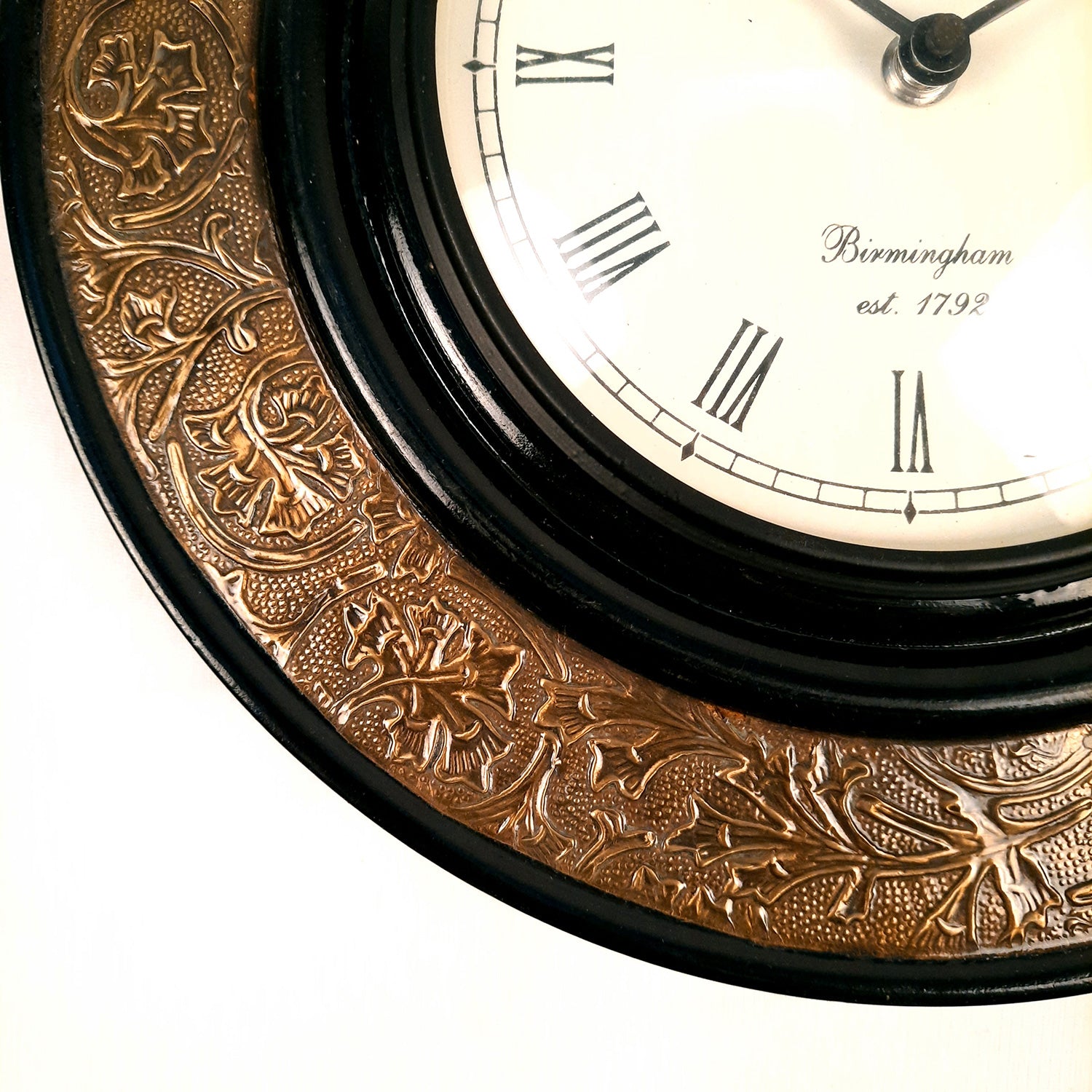 Wall Clock | Wall Mount Analogue Clock With Antique Brass Work - For Home, Living Room, Bedroom, Hall Decor | Wedding & Housewarming Gift - 12 Inch - Apkamart