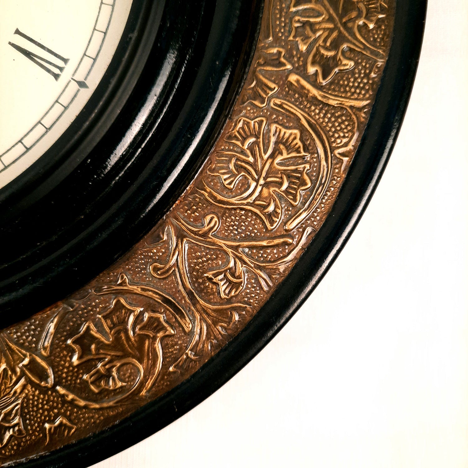 Wall Clock | Wall Mount Analogue Clock With Antique Brass Work - For Home, Living Room, Bedroom, Hall Decor | Wedding & Housewarming Gift - 12 Inch - Apkamart