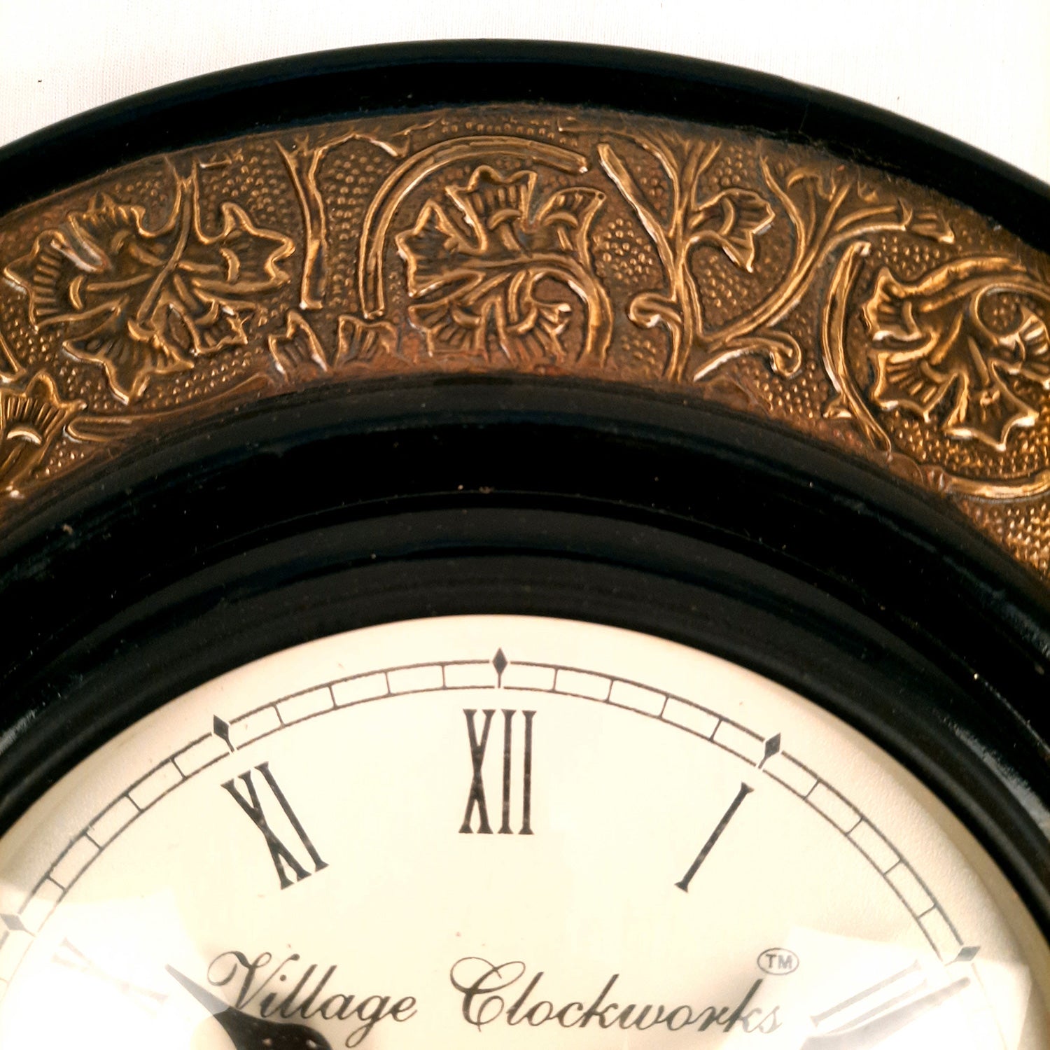 Wall Clock | Wall Mount Analogue Clock With Antique Brass Work - For Home, Living Room, Bedroom, Hall Decor | Wedding & Housewarming Gift - 12 Inch - Apkamart