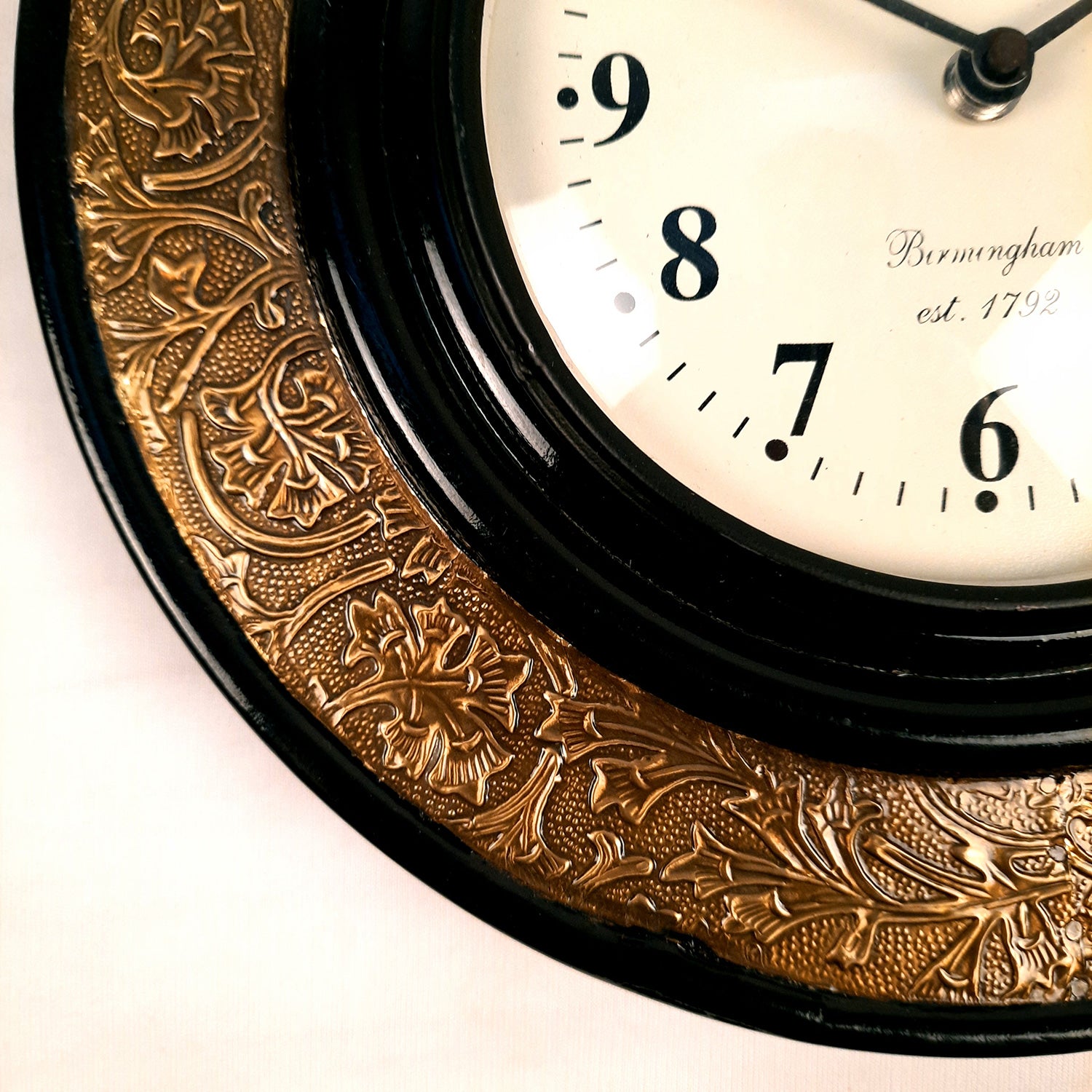 Wall Clock Vintage | Clock Wall Mount With Brass Work- For Home, Living Room, Bedroom, Office, Hall Decoration & Gift - 12 inch - Apkamart