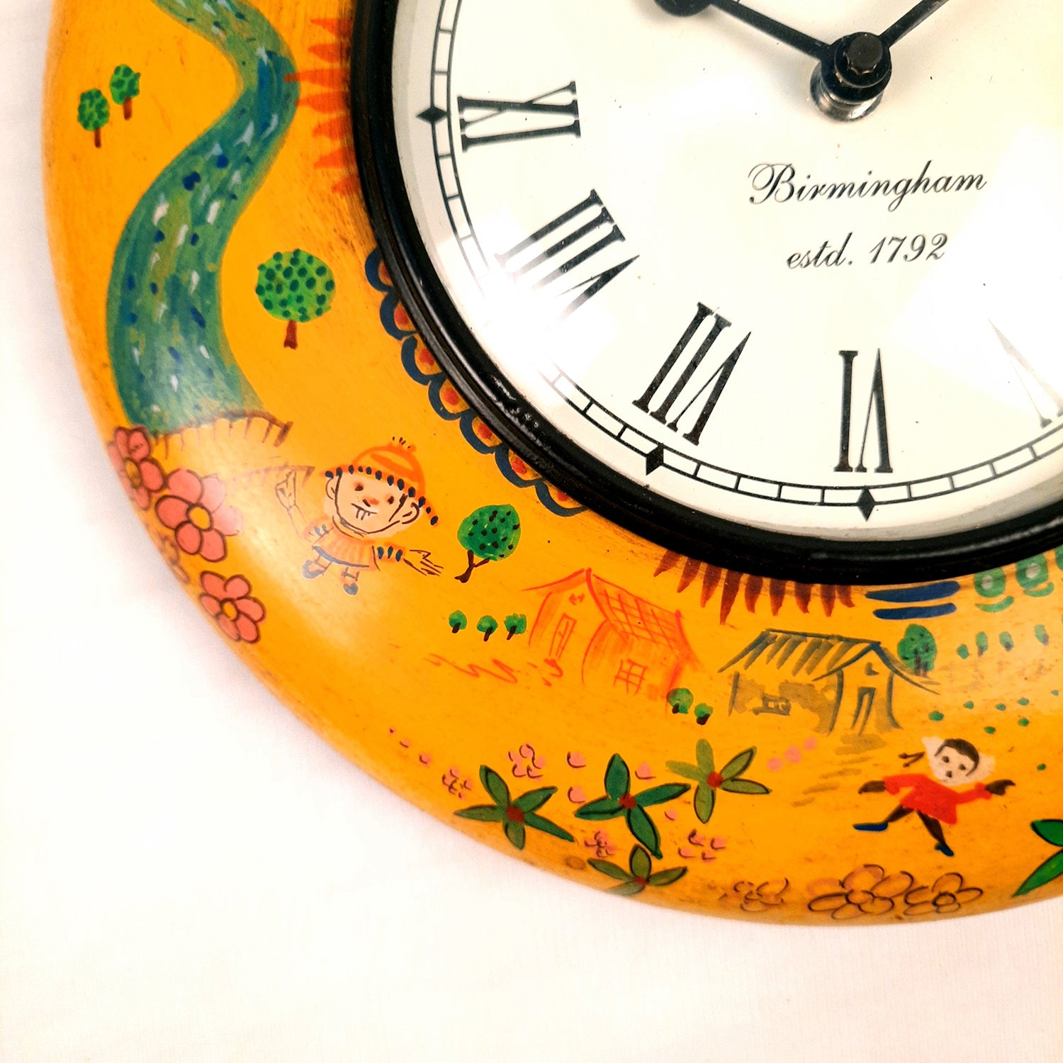 Wall Clock | Wooden Clock Wall Mount - For Kids Room, Home, Living Room & Hall Decoration | Birthday Gift for Children - 11 Inch - Apkamart