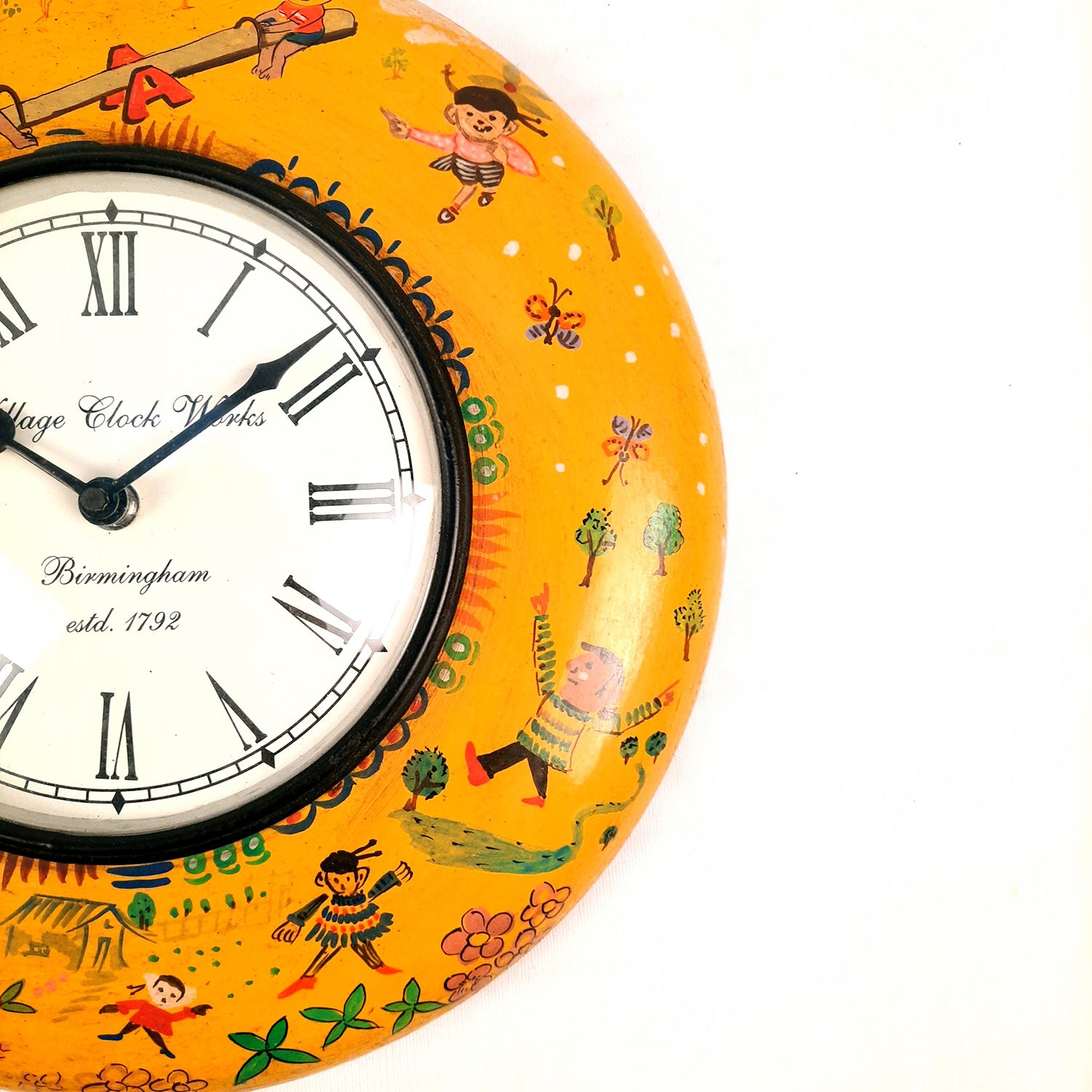 Wall Clock | Wooden Clock Wall Mount - For Kids Room, Home, Living Room & Hall Decoration | Birthday Gift for Children - 11 Inch - Apkamart