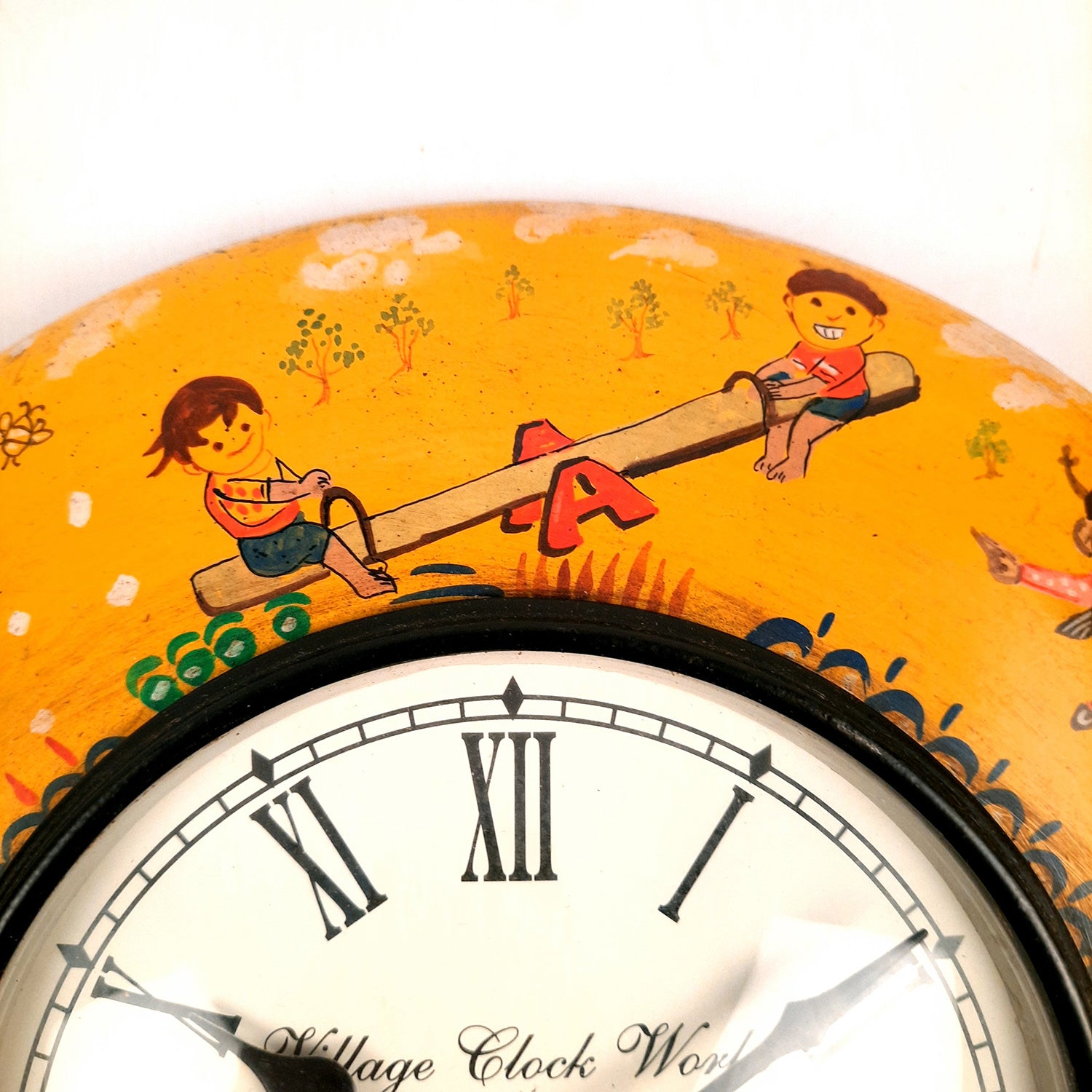 Wall Clock | Wooden Clock Wall Mount - For Kids Room, Home, Living Room & Hall Decoration | Birthday Gift for Children - 11 Inch - Apkamart