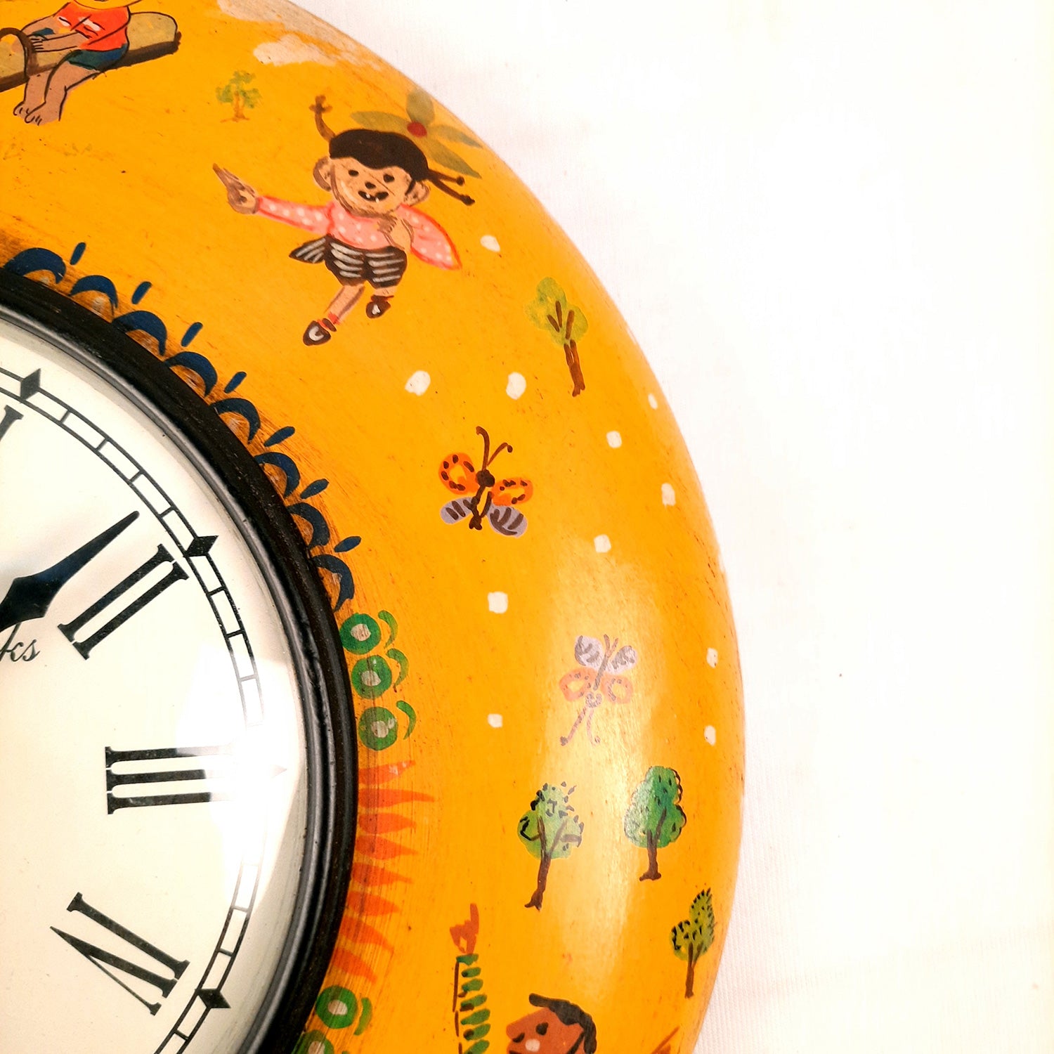 Wall Clock | Wooden Clock Wall Mount - For Kids Room, Home, Living Room & Hall Decoration | Birthday Gift for Children - 11 Inch - Apkamart