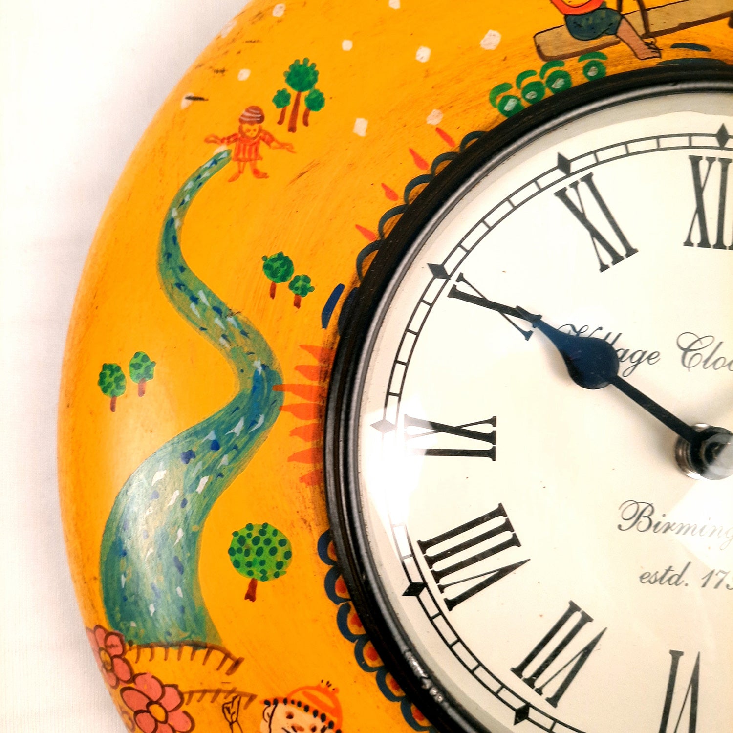 Wall Clock | Wooden Clock Wall Mount - For Kids Room, Home, Living Room & Hall Decoration | Birthday Gift for Children - 11 Inch - Apkamart