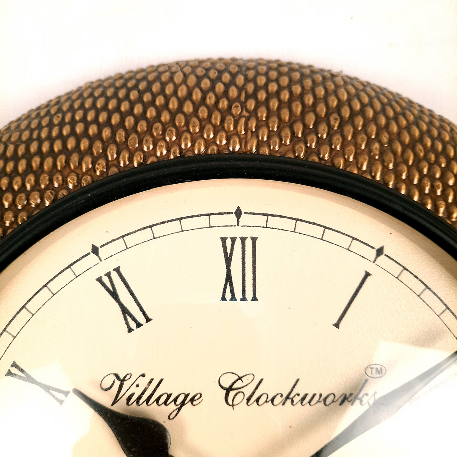 Wall Clock With Antique Brass Work | Wall Mount Analogue Clock - For Home, Living Room, Bedroom, Hall Decor | Festivals & Housewarming Gift -12 inch - Apkamart