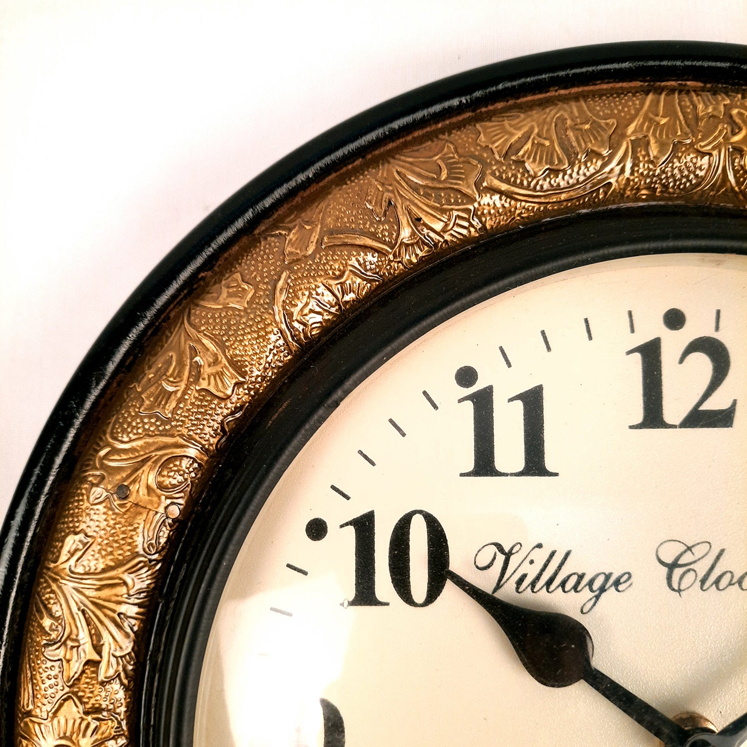 Wall Clock | Antique Clock Wall Mount With Premium Wood Finish & Brass Work - For Home, Living Room, Bedroom, Office & Hall Decoration | Wedding & Housewarming Gift - 12 inch - Apkamart