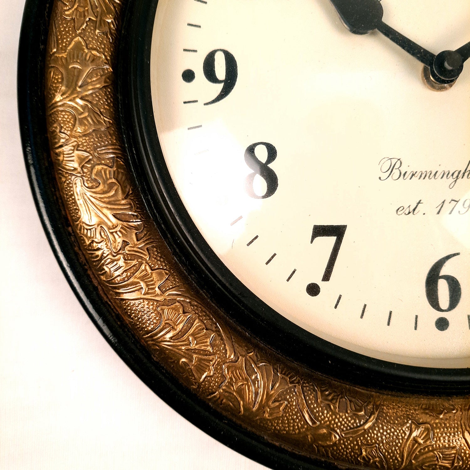 Wall Clock | Antique Clock Wall Mount With Premium Wood Finish & Brass Work - For Home, Living Room, Bedroom, Office & Hall Decoration | Wedding & Housewarming Gift - 12 inch - Apkamart