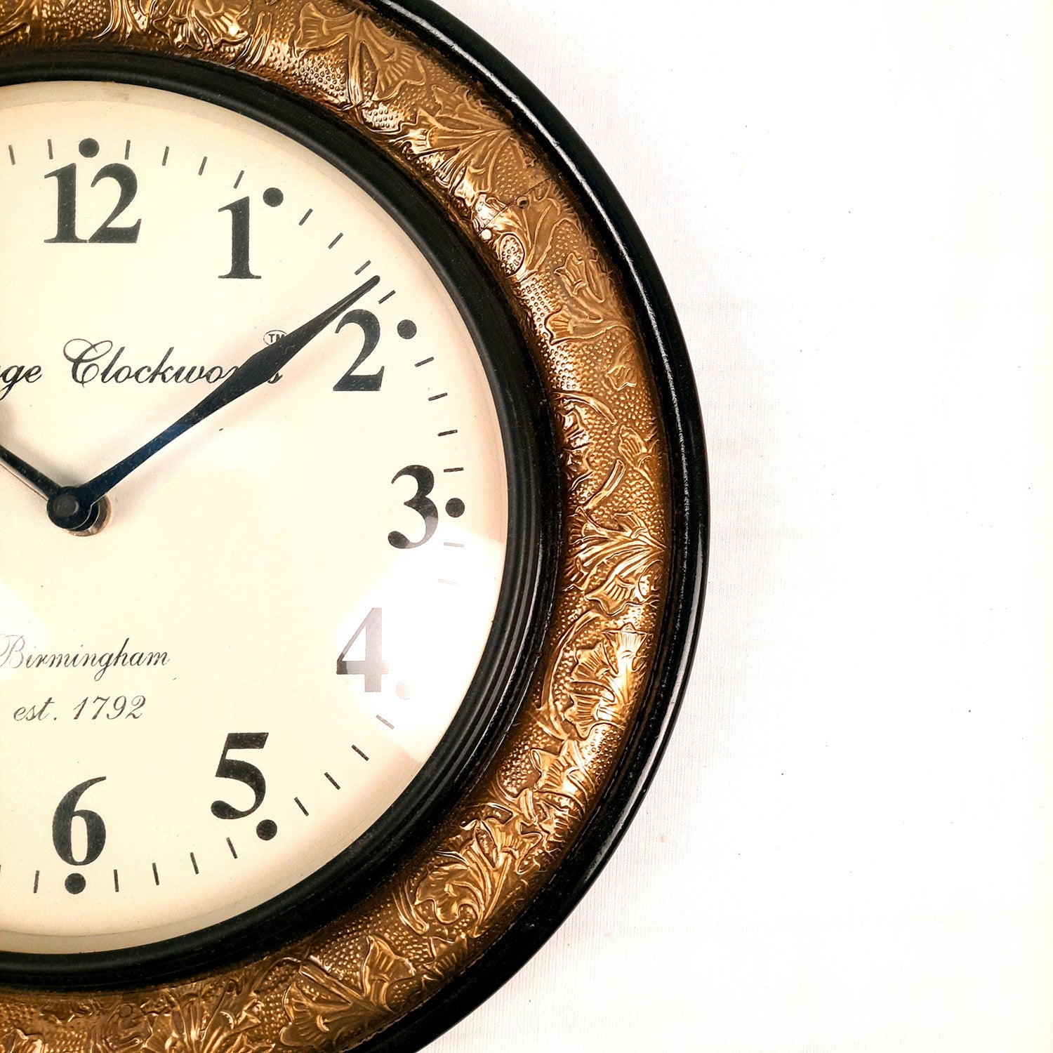 Wall Clock | Antique Clock Wall Mount With Premium Wood Finish & Brass Work - For Home, Living Room, Bedroom, Office & Hall Decoration | Wedding & Housewarming Gift - 12 inch - Apkamart