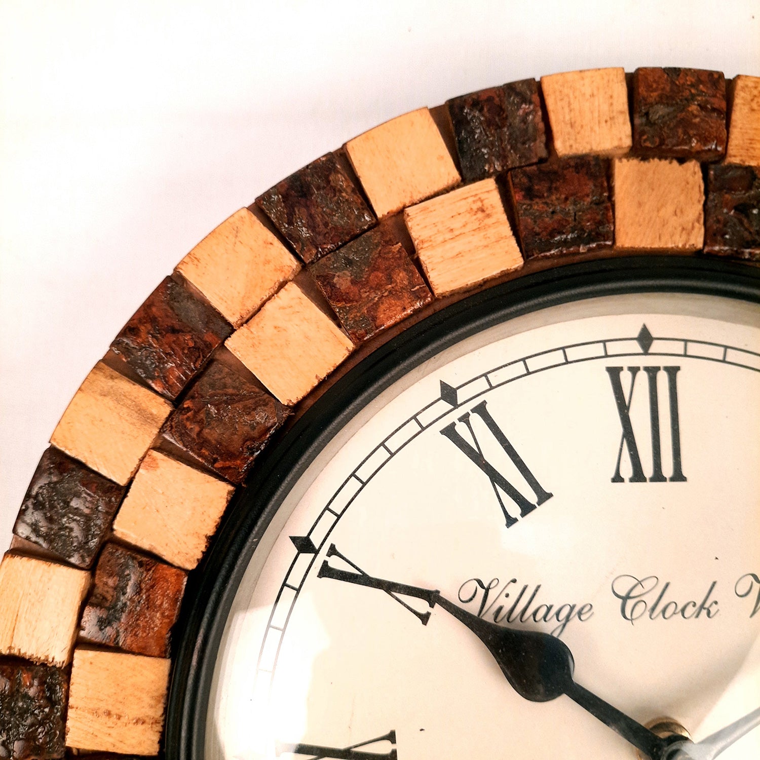 Wall Clock Wooden | Wall Mount Analogue Clock With Premium Wood Finish & Brass Work - For Home, Living Room, Bedroom, Hall Decor | Wedding & Housewarming Gift - 12 Inch