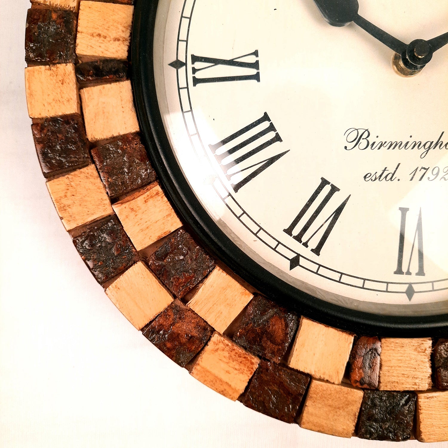 Wall Clock Wooden | Wall Mount Analogue Clock With Premium Wood Finish & Brass Work - For Home, Living Room, Bedroom, Hall Decor | Wedding & Housewarming Gift - 12 Inch