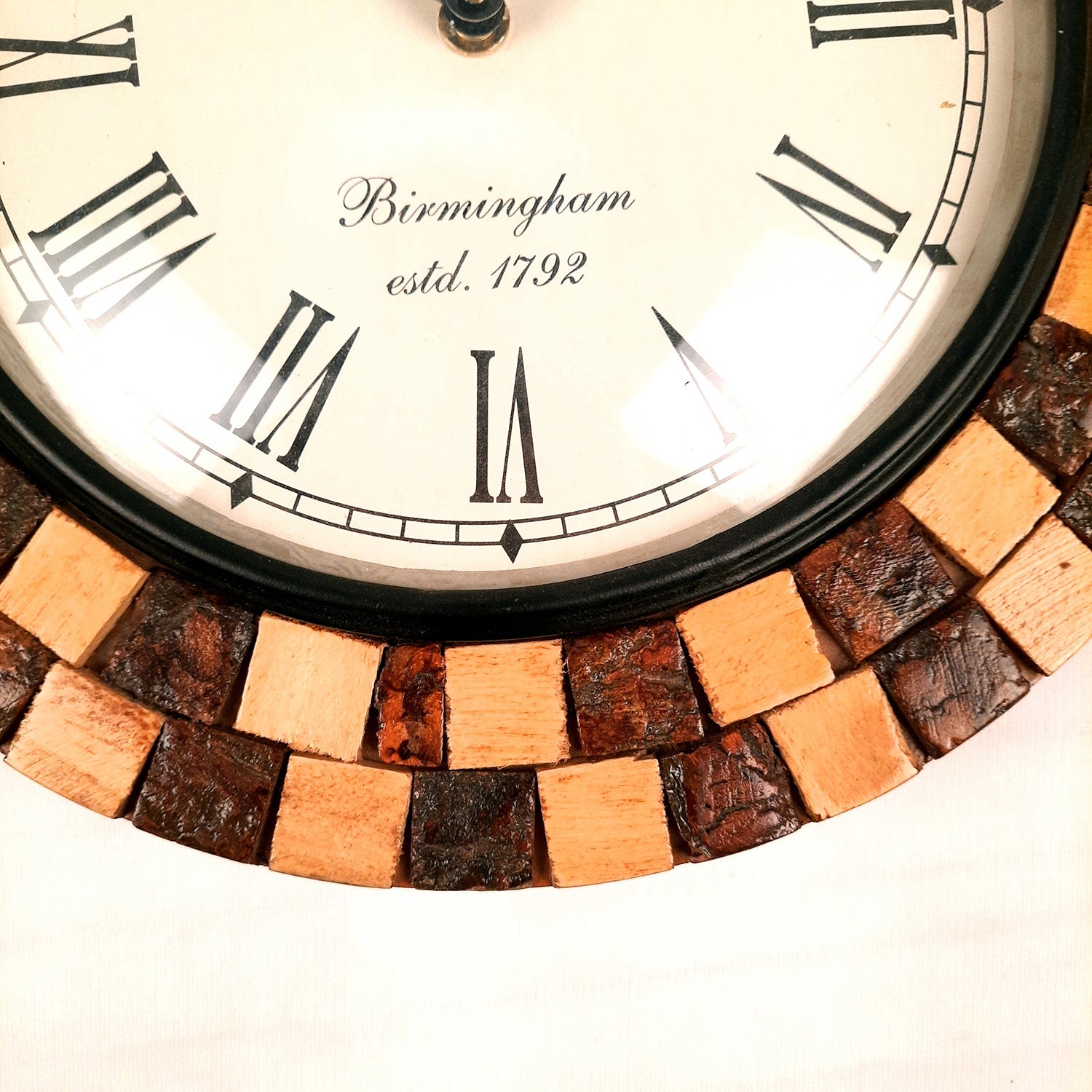 Wall Clock Wooden | Wall Mount Analogue Clock With Premium Wood Finish & Brass Work - For Home, Living Room, Bedroom, Hall Decor | Wedding & Housewarming Gift - 12 Inch