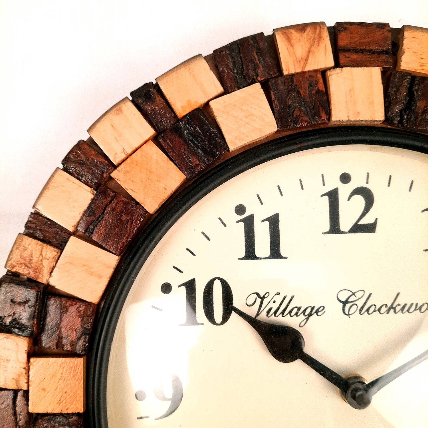 Wooden Wall Clock - Wall Mount Clock Antique - For Home, Living Room, Bedroom, Hall Decor | Wedding & Housewarming Gift- 12 Inch - Apkamart