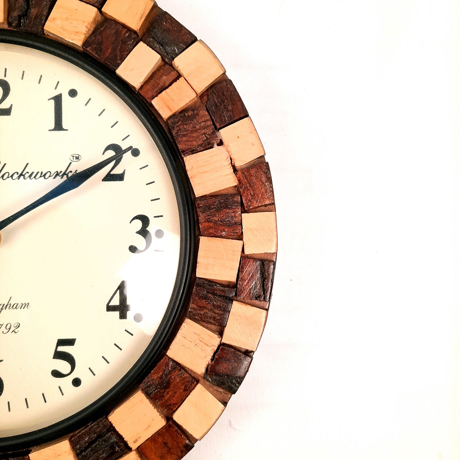 Wooden Wall Clock - Wall Mount Clock Antique - For Home, Living Room, Bedroom, Hall Decor | Wedding & Housewarming Gift- 12 Inch - Apkamart