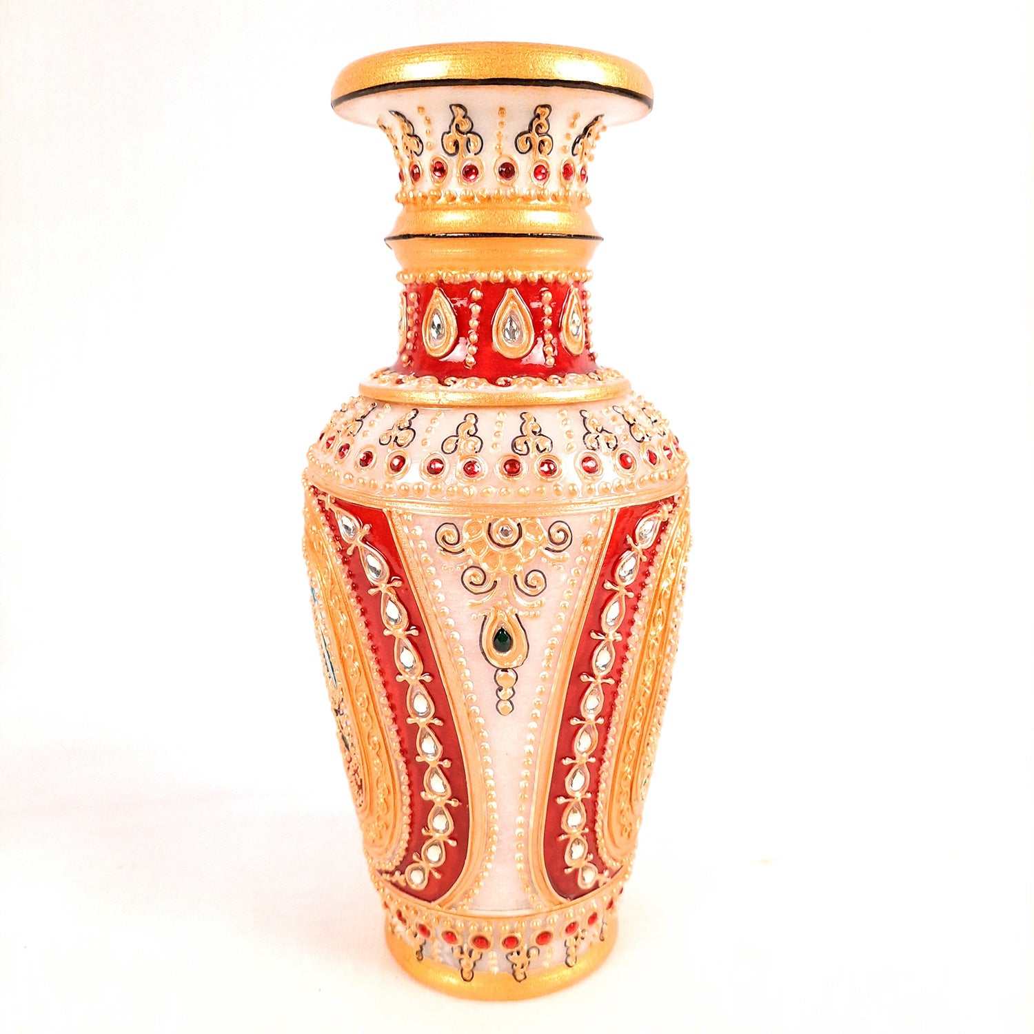 Flower Pot | Decorative Marble Vases - For Home, Table Decor, Living Room, Side Table Decoration, Office & Gift - 9 Inch - Apkamart