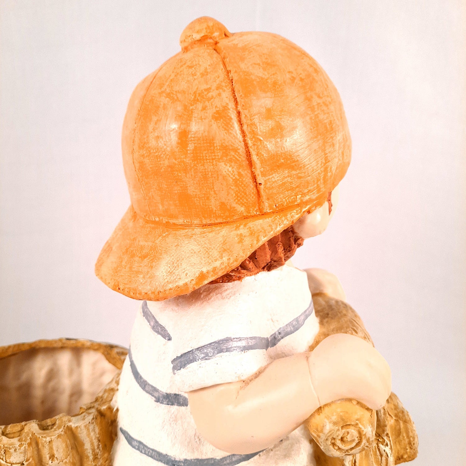 Ceramic Vase | Showpiece Cum Planter - Boy Sitting On Cycle Design - For Home, Living Room, Table Decor & Gift - 16 Inch - Apkamart