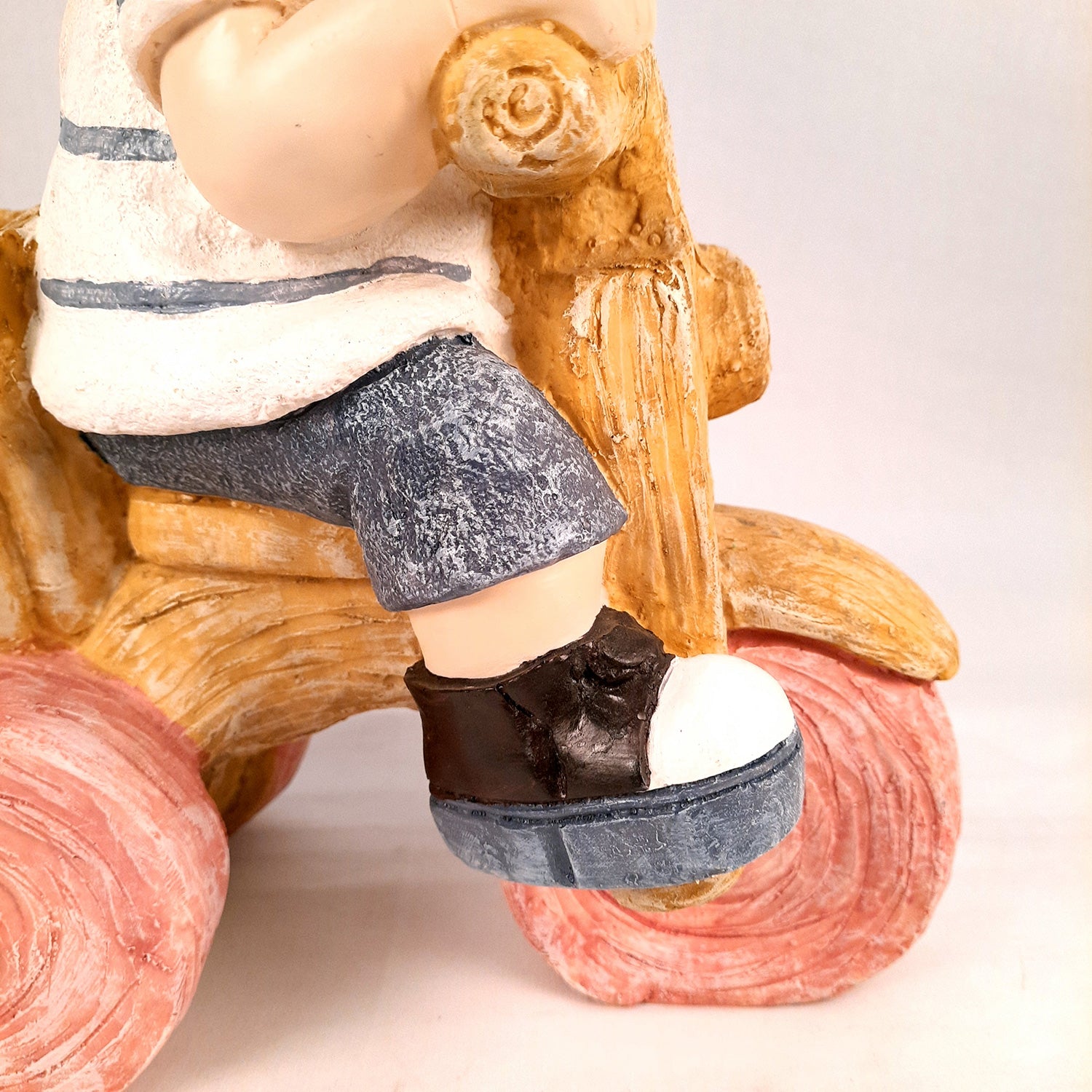 Ceramic Vase | Showpiece Cum Planter - Boy Sitting On Cycle Design - For Home, Living Room, Table Decor & Gift - 16 Inch - Apkamart