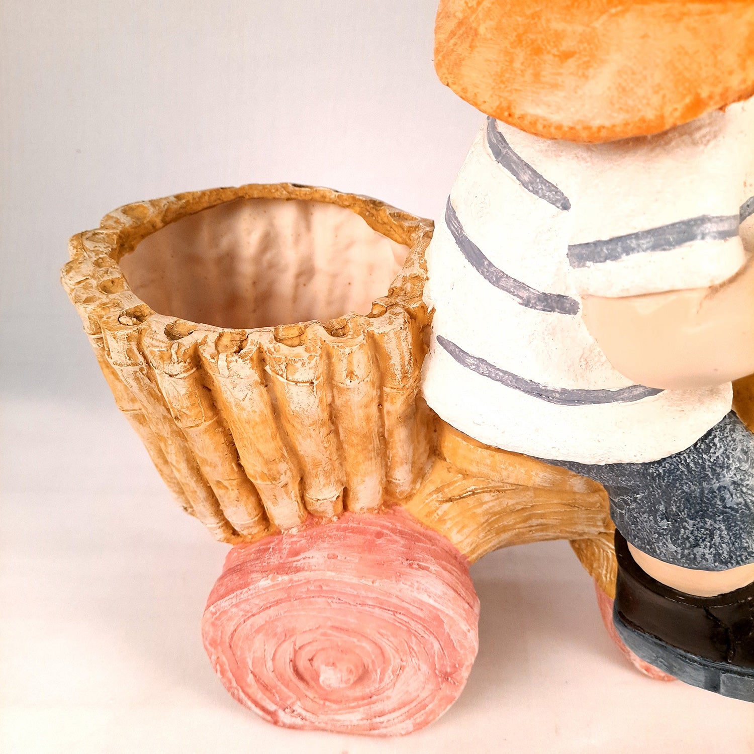 Ceramic Vase | Showpiece Cum Planter - Boy Sitting On Cycle Design - For Home, Living Room, Table Decor & Gift - 16 Inch - Apkamart