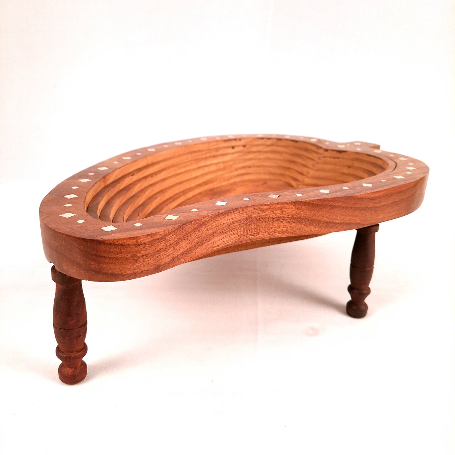 Wooden Fruit & Vegetable Basket | Foldable Fruit Basket - for Serving & Dining Table Decor - 14 Inch - Apkamart