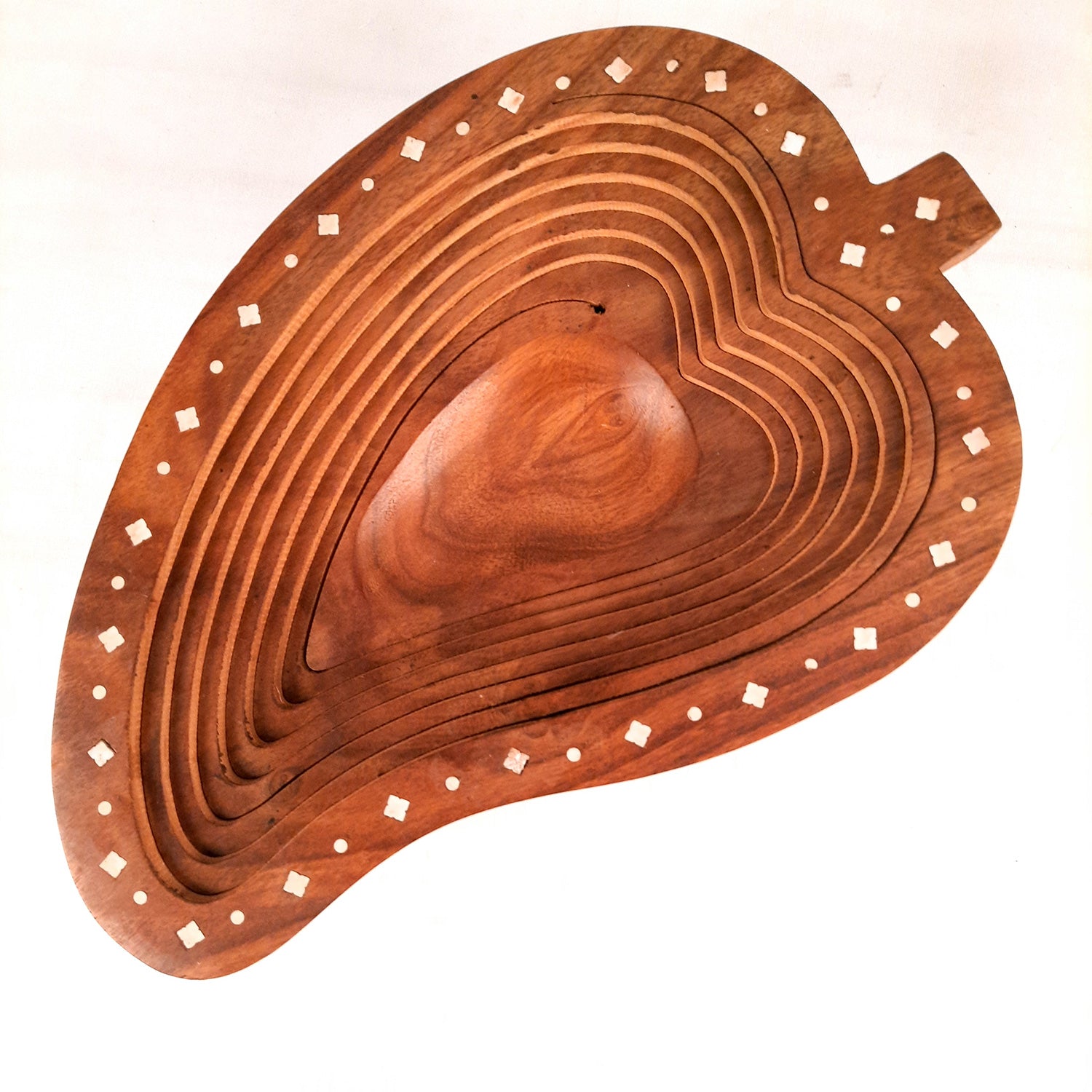 Wooden Fruit & Vegetable Basket | Foldable Fruit Basket - for Serving & Dining Table Decor - 14 Inch - Apkamart