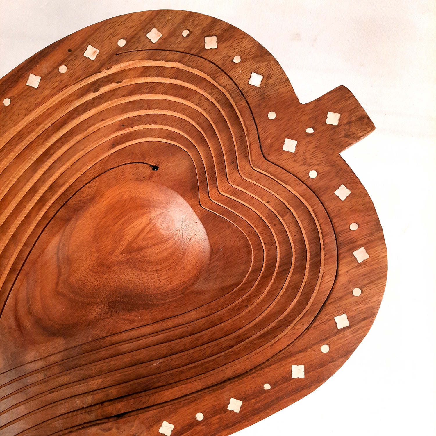 Wooden Fruit & Vegetable Basket | Foldable Fruit Basket - for Serving & Dining Table Decor - 14 Inch - Apkamart