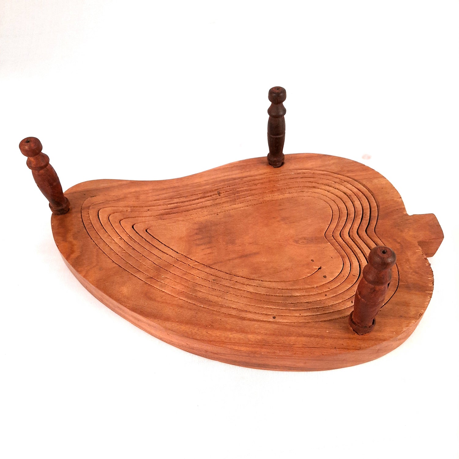 Wooden Fruit & Vegetable Basket | Foldable Fruit Basket - for Serving & Dining Table Decor - 14 Inch - Apkamart